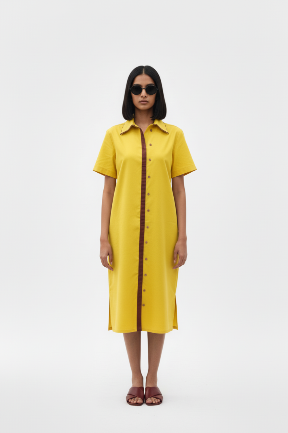 Mango Yellow-Tuscan Red Shirt Dress