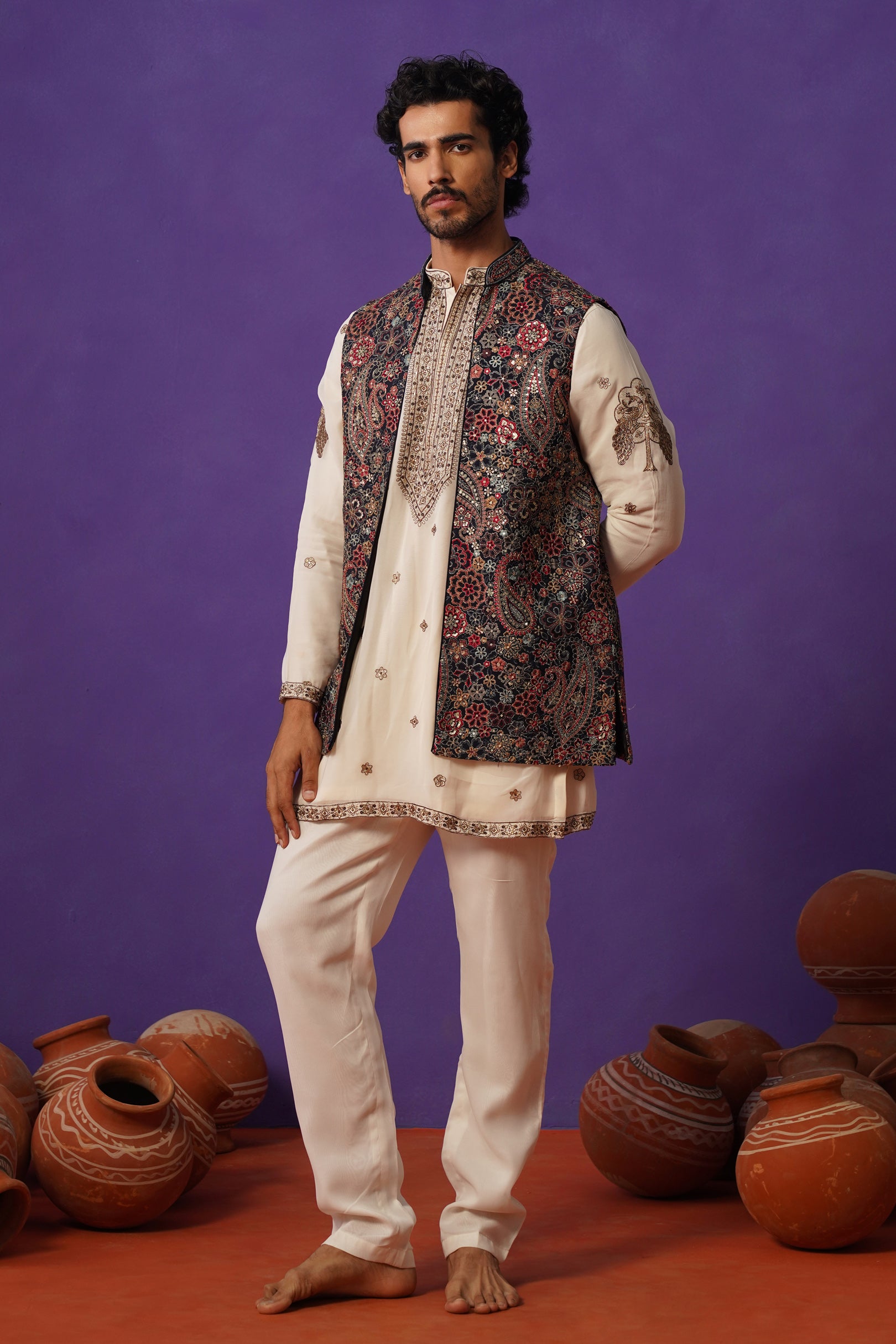 GAGAN BLUE SHORT KURTA SET