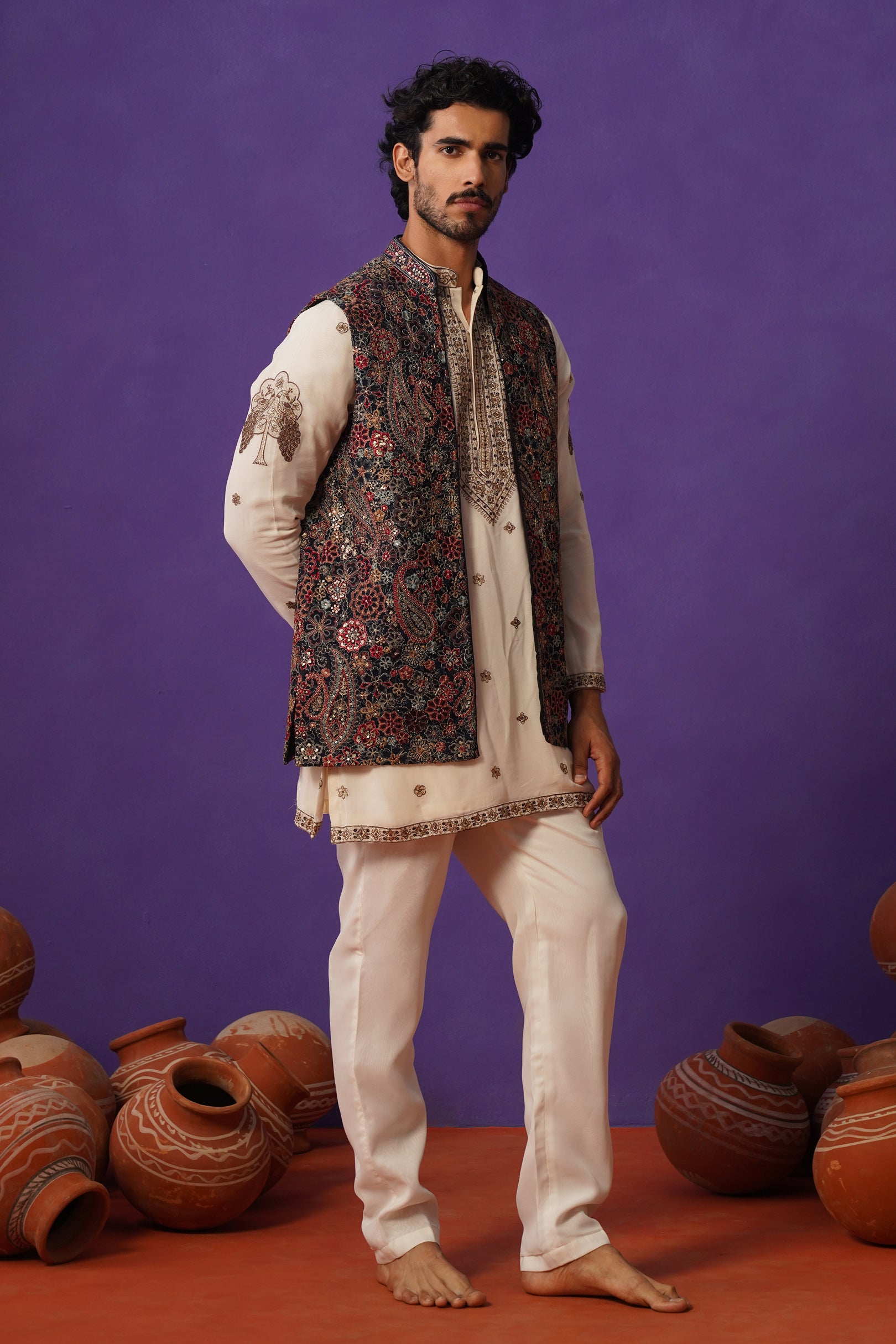 GAGAN BLUE SHORT KURTA SET