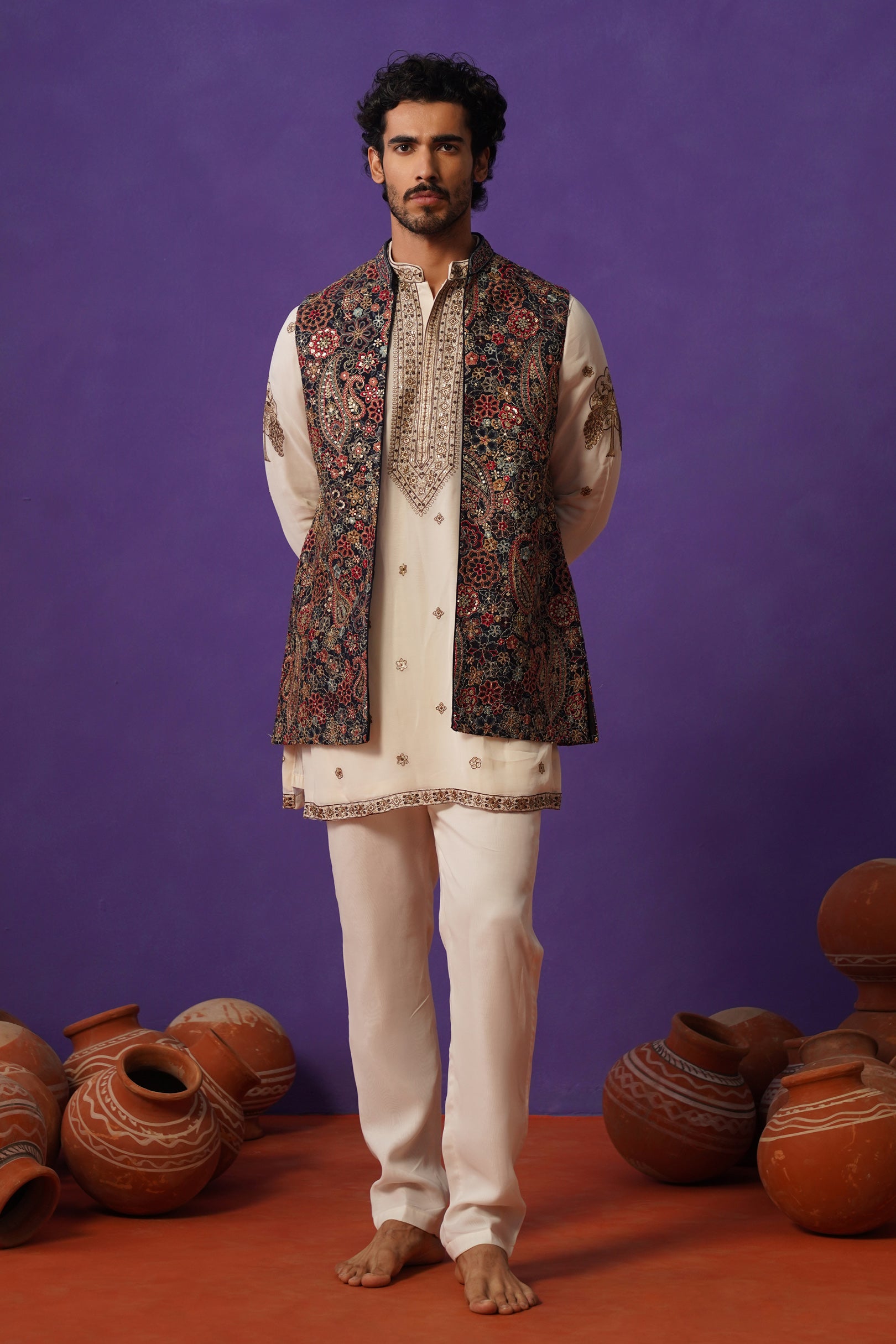 GAGAN BLUE SHORT KURTA SET