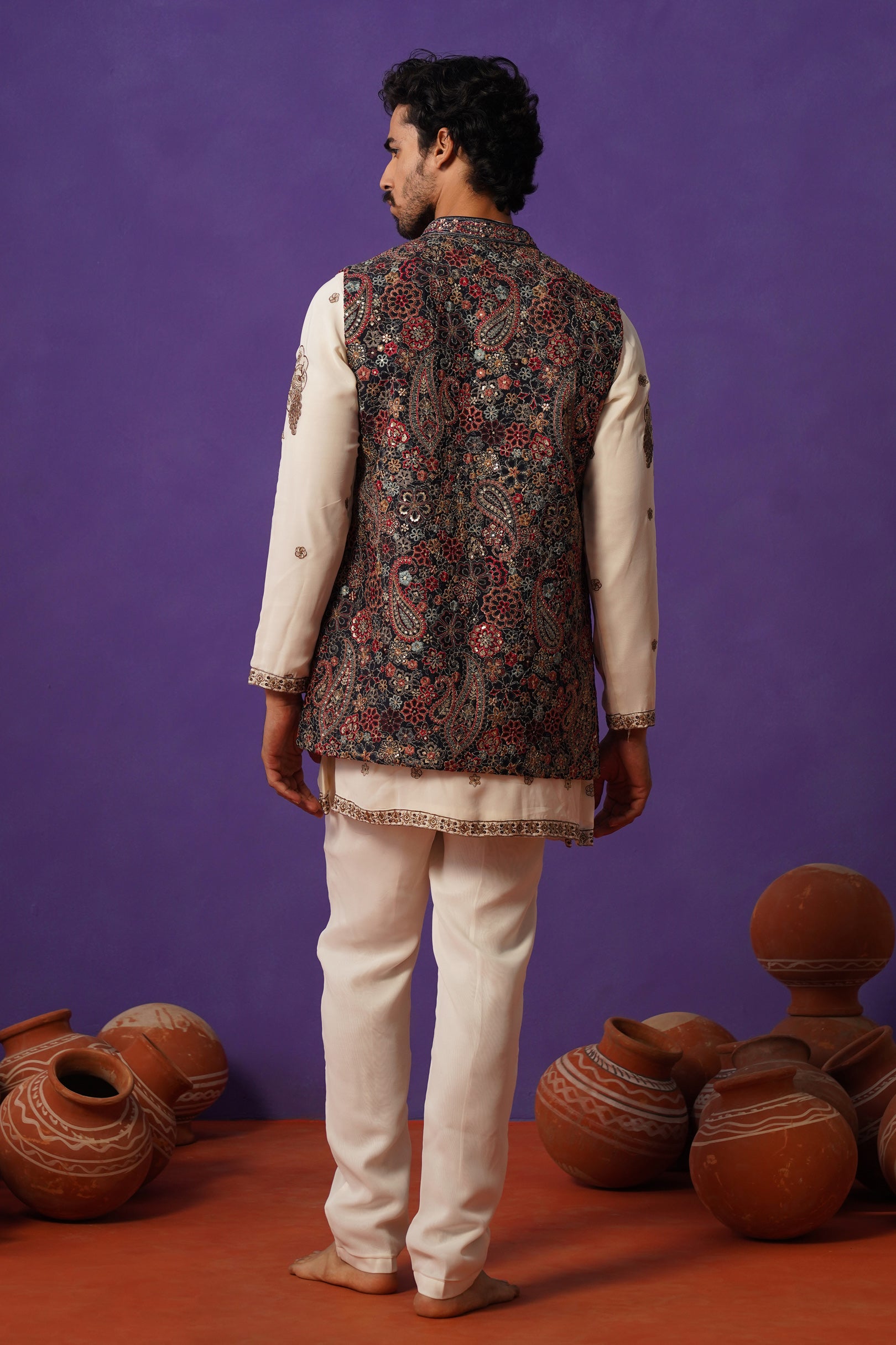 GAGAN BLUE SHORT KURTA SET