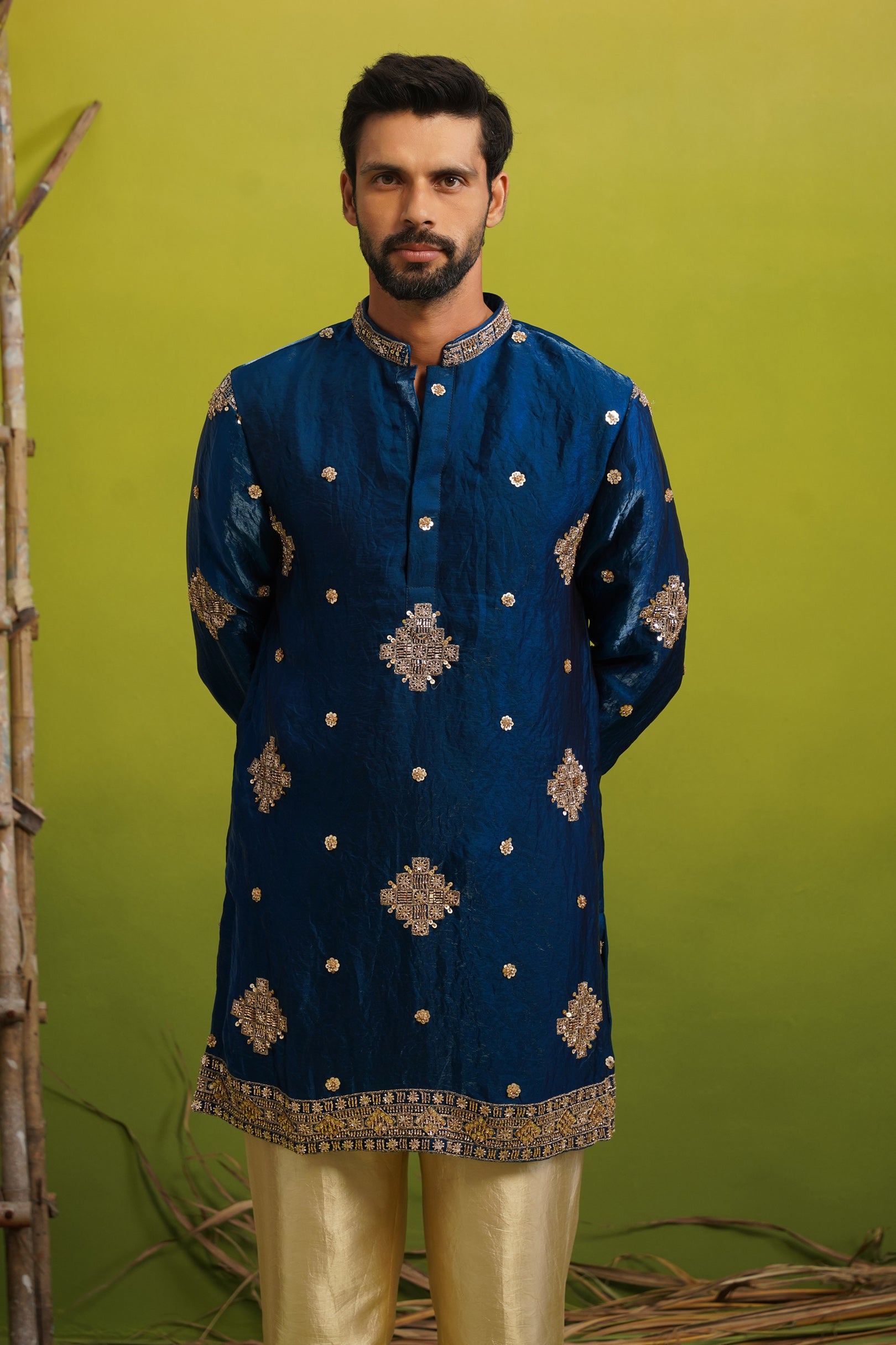 FIZA ROYAL BLUE SHORT KURTA SET