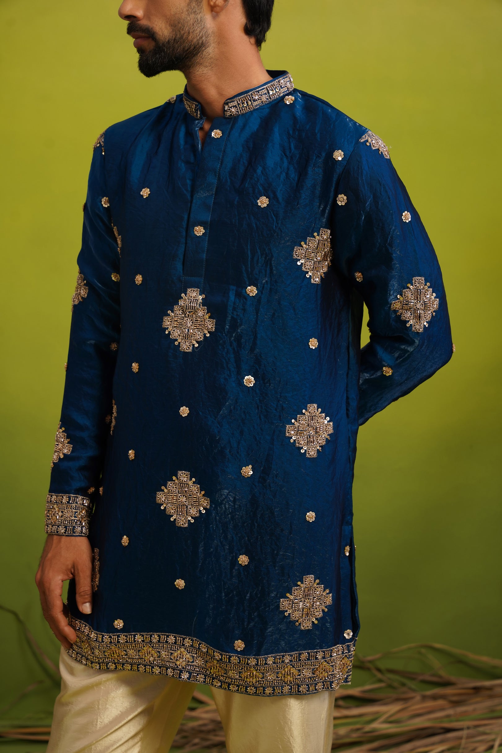 FIZA ROYAL BLUE SHORT KURTA SET