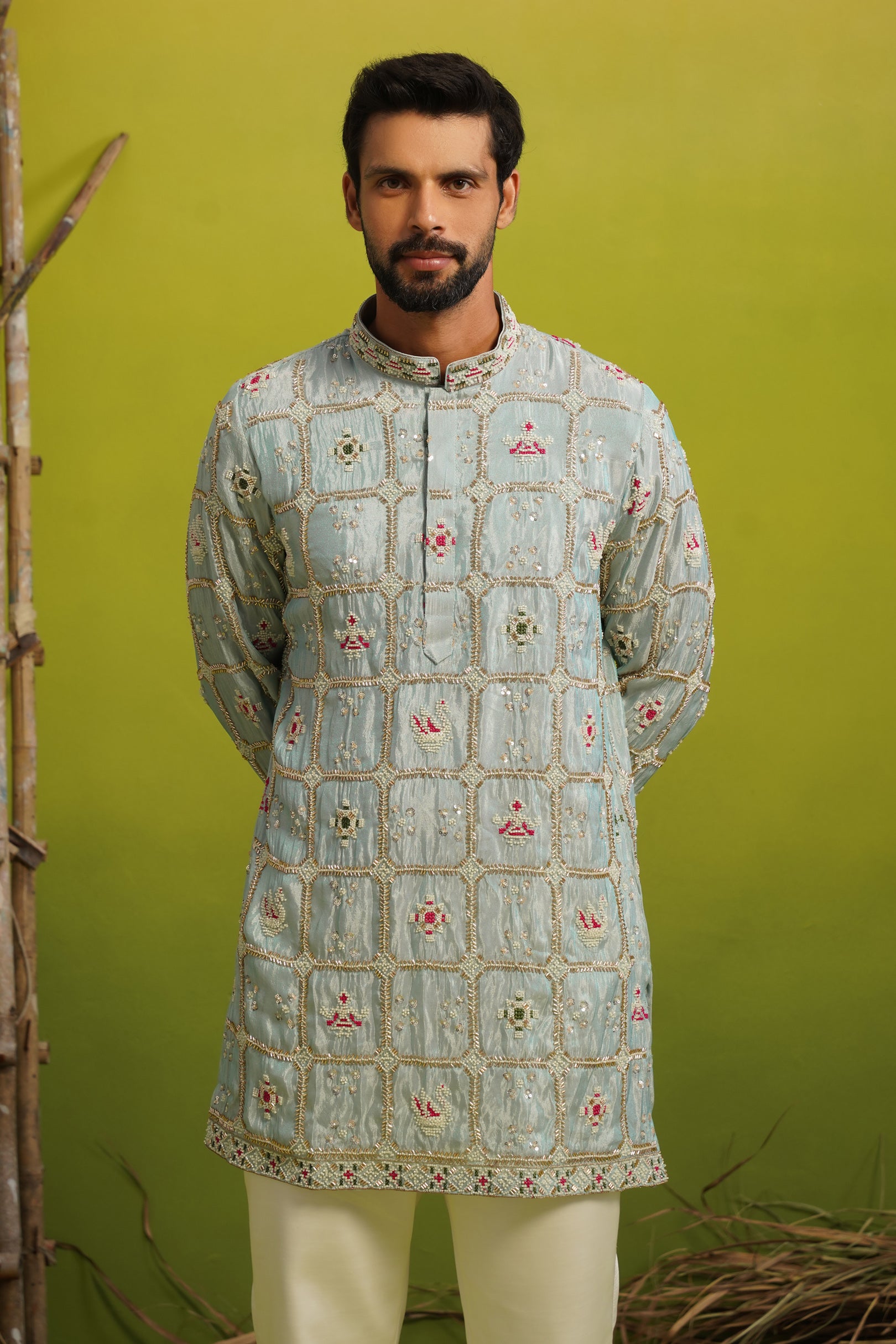 AARSH SKY BLUE SHORT KURTA SET