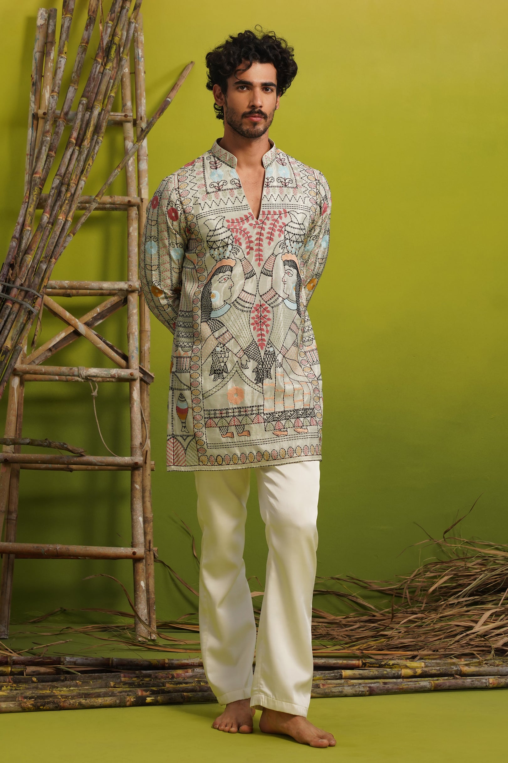 MADHUBAN SKY BLUE SHORT KURTA SET