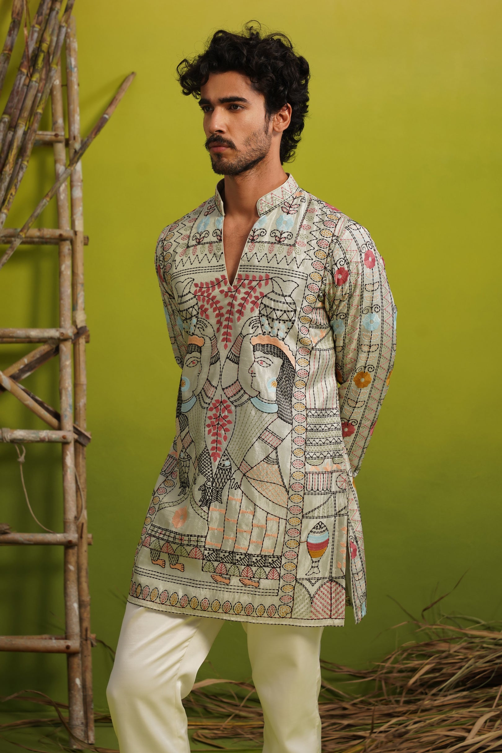 MADHUBAN SKY BLUE SHORT KURTA SET