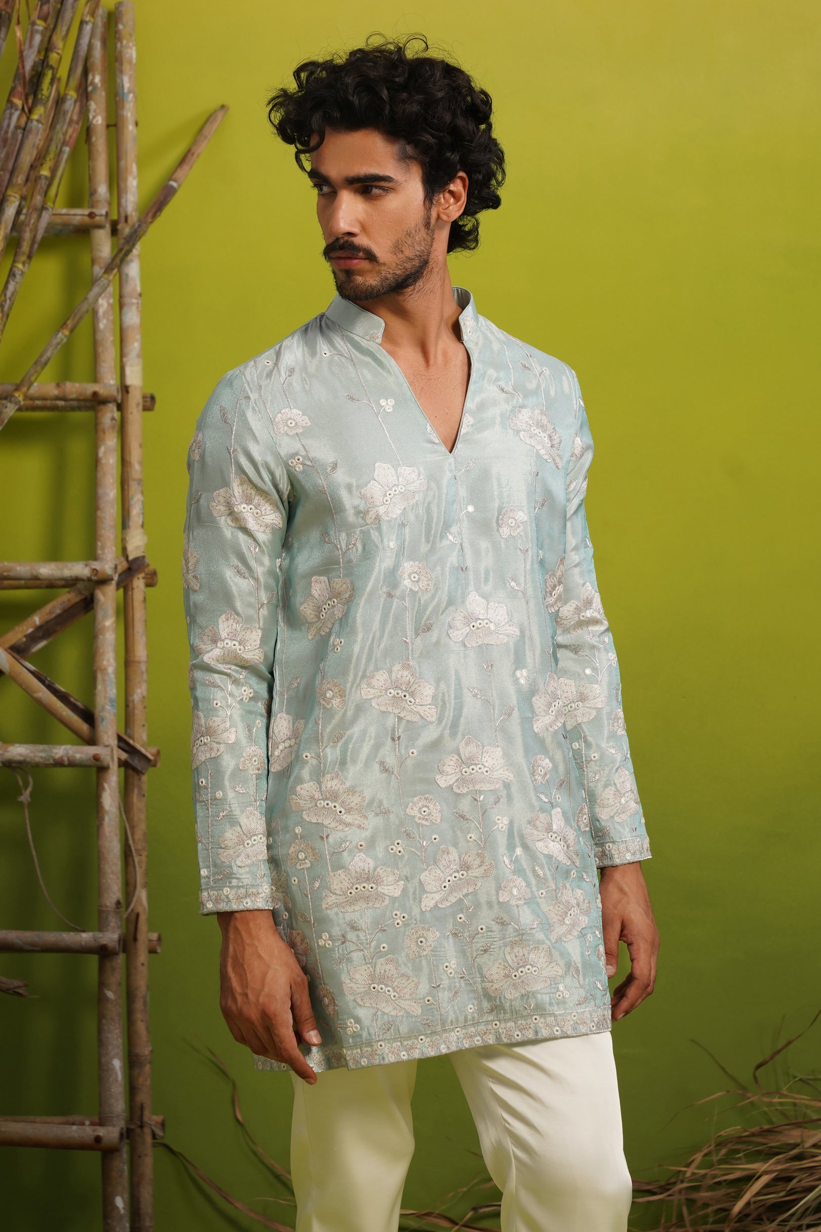 VAYUN SKY BLUE SHORT KURTA SET
