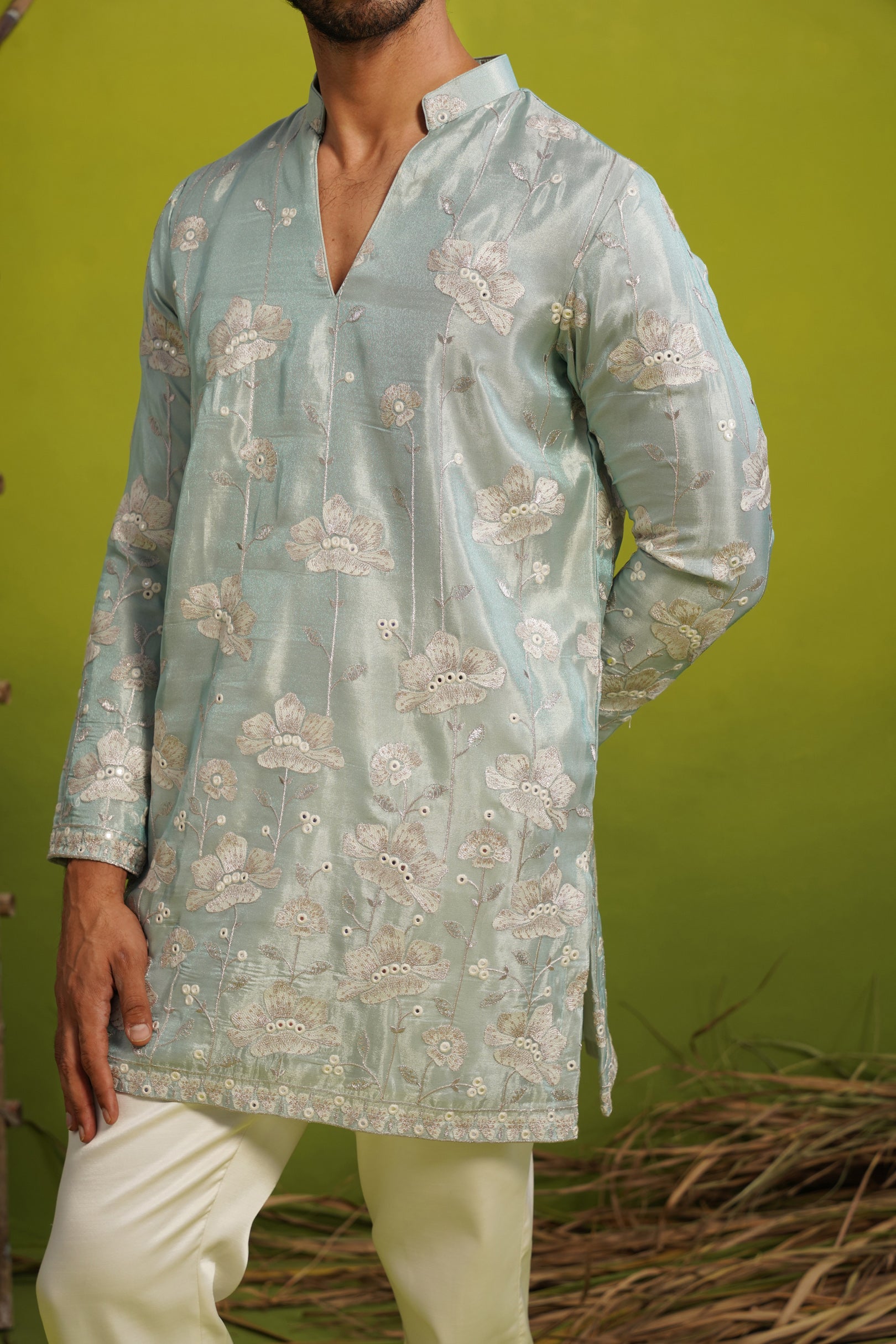 VAYUN SKY BLUE SHORT KURTA SET