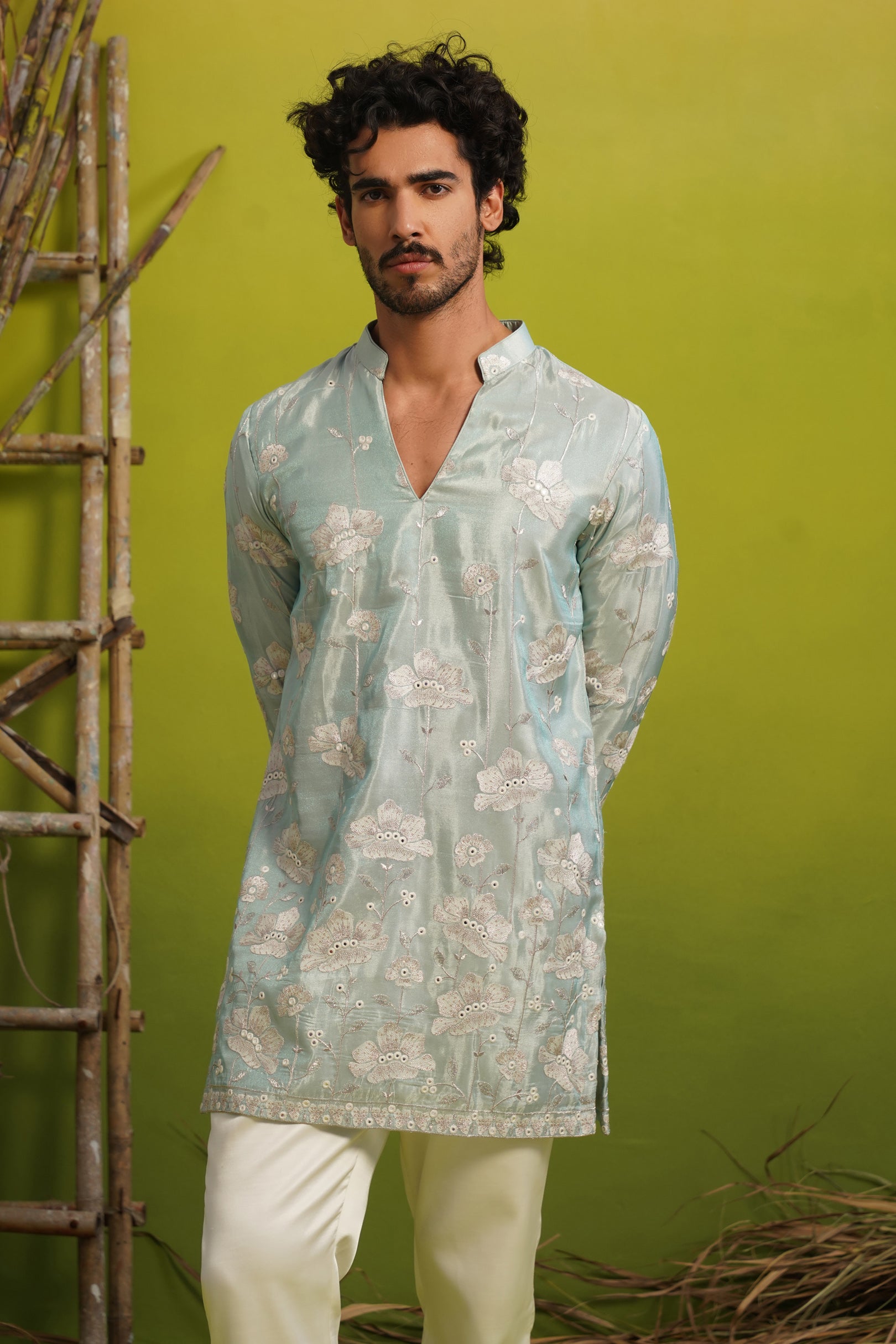 VAYUN SKY BLUE SHORT KURTA SET