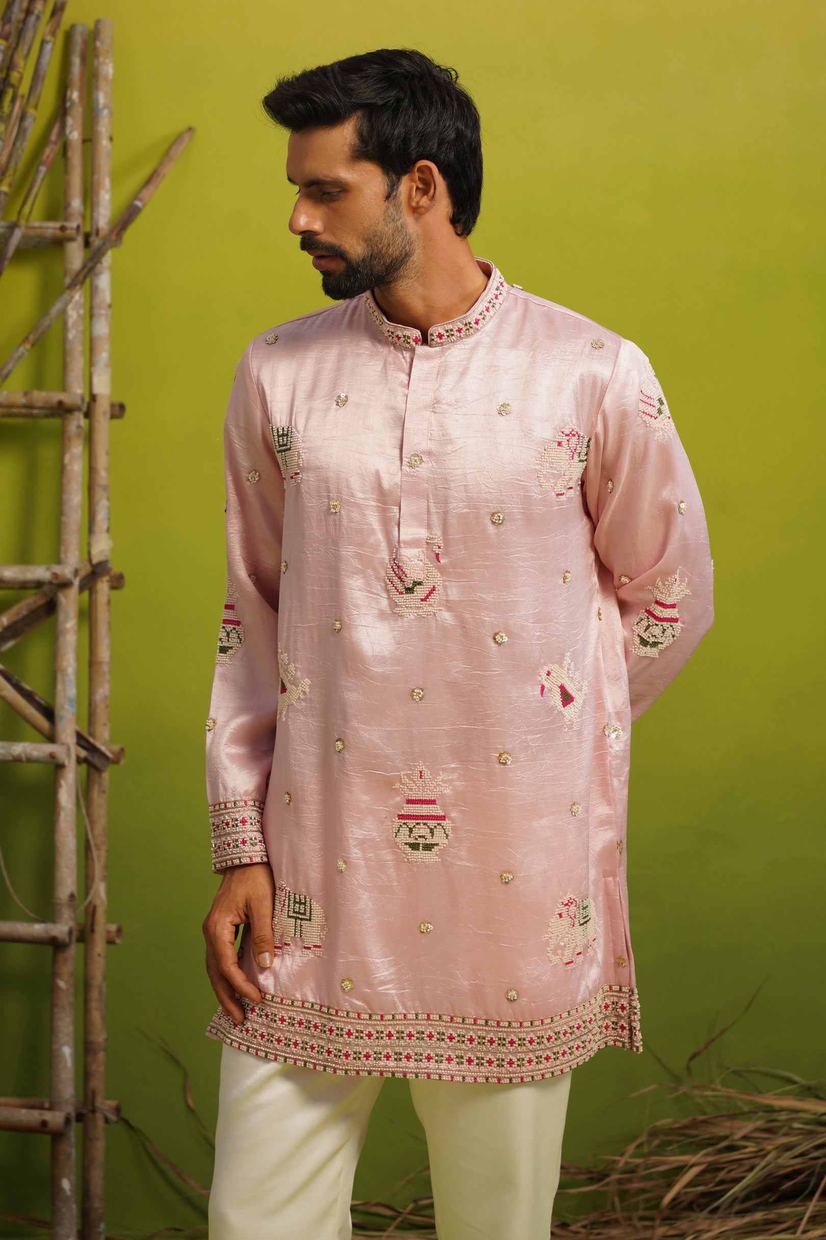 VEDANSH PINK SHORT KURTA SET