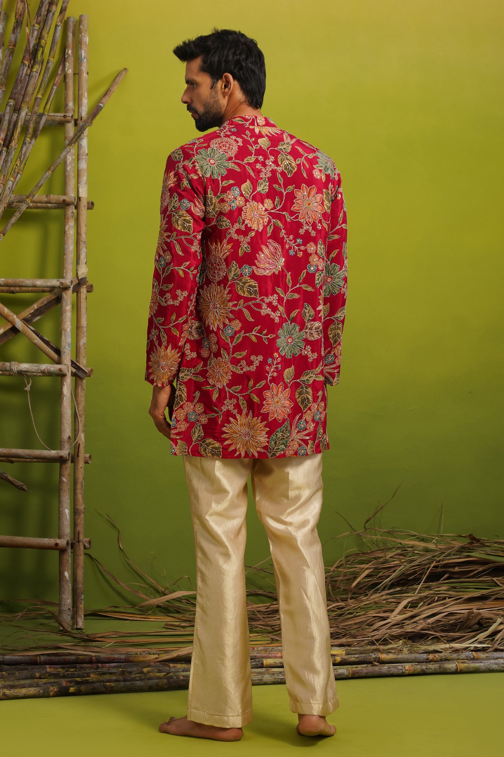 SAHAR HOT PINK SHORT  KURTA SET