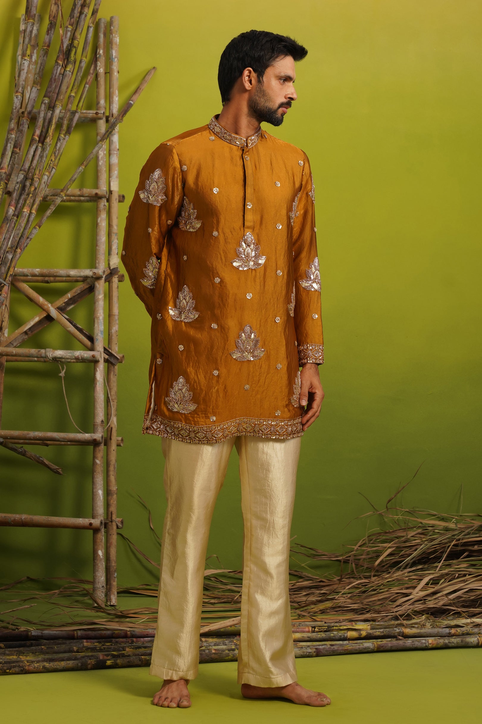 NAAZ COPPER SHORT KURTA SET