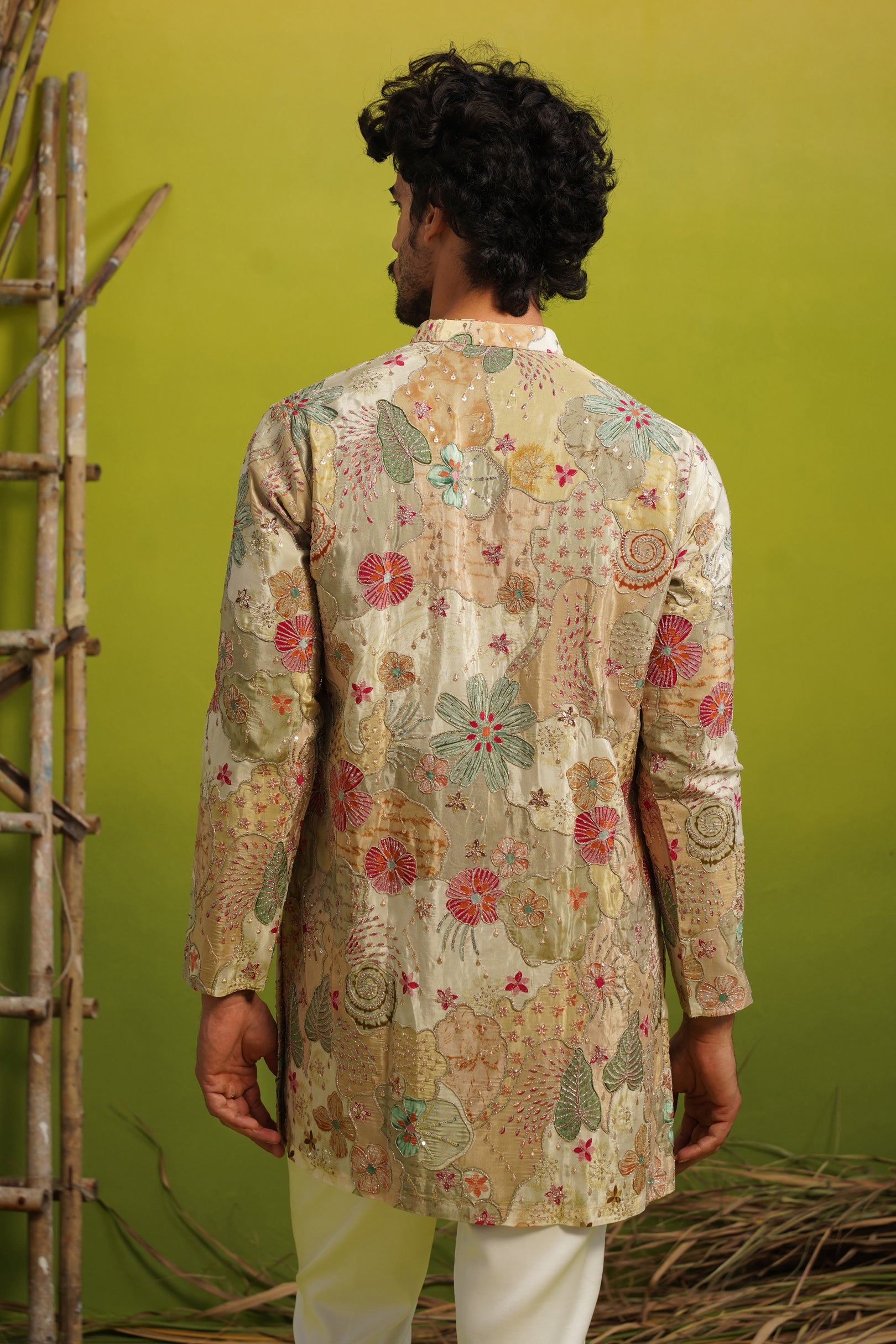 ZORAIN LIGHT MEHENDI SHORT KURTA SET