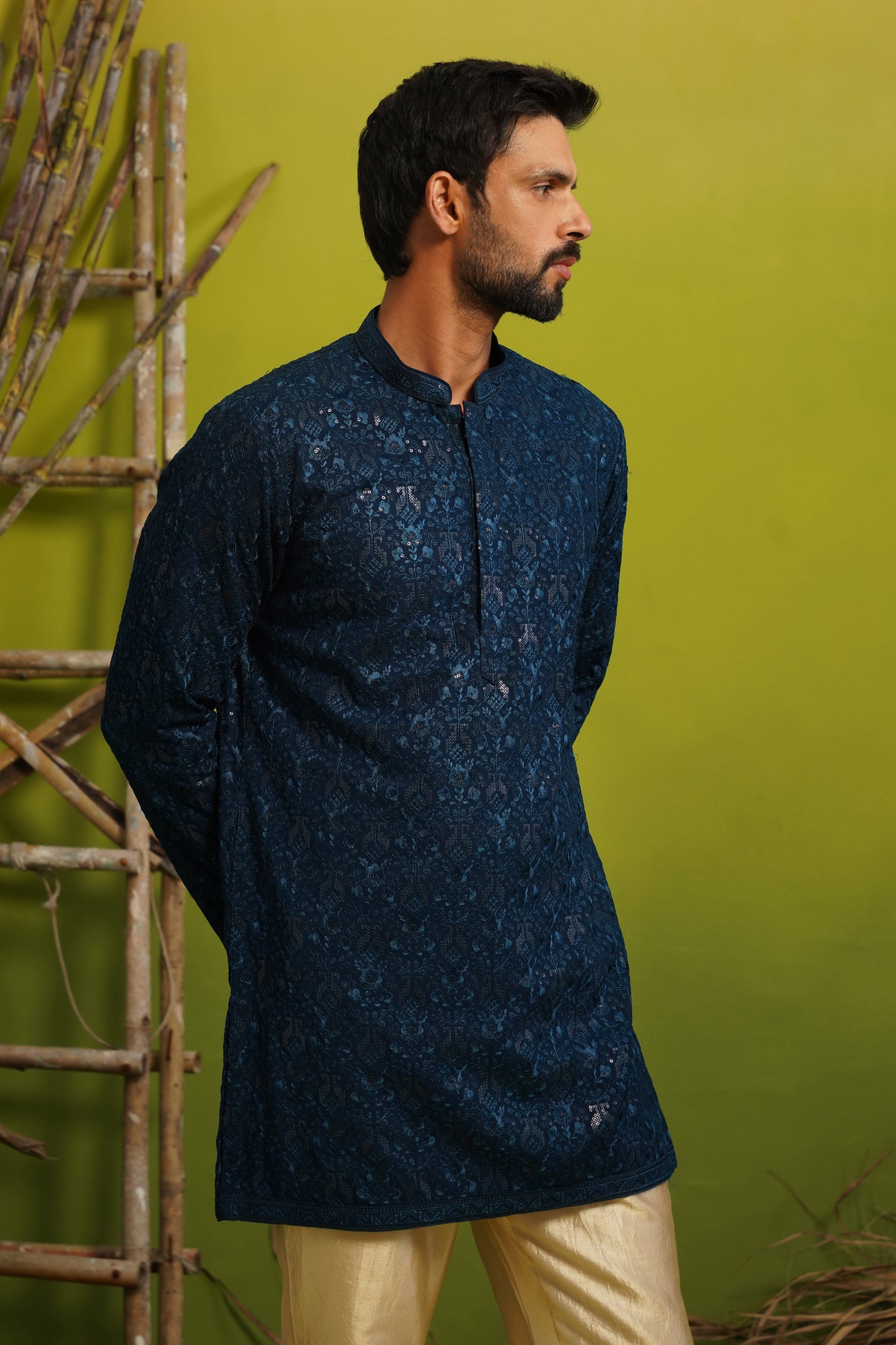 SUKOON NAVY BLUE SHORT KURTA SET