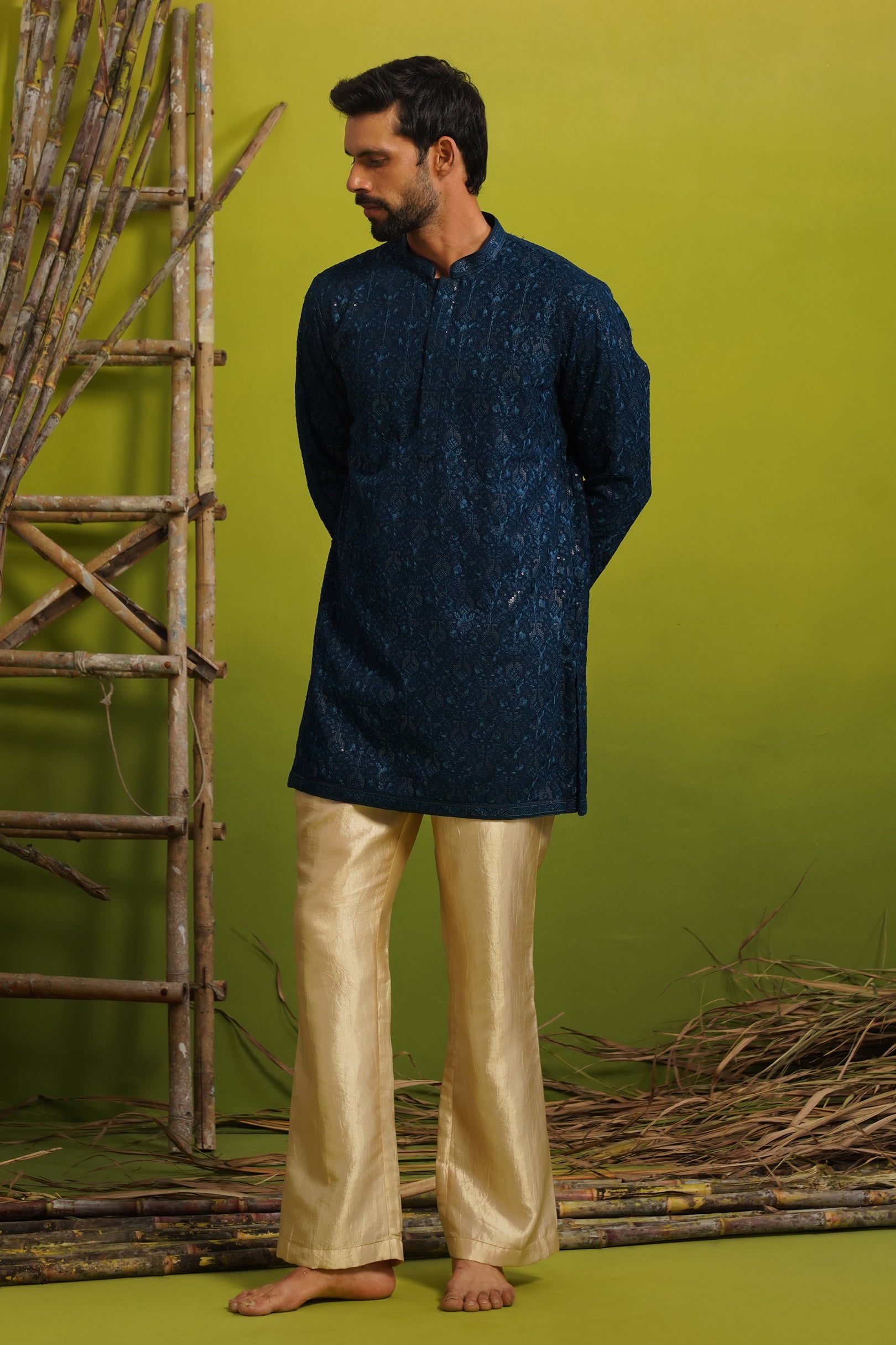 SUKOON NAVY BLUE SHORT KURTA SET