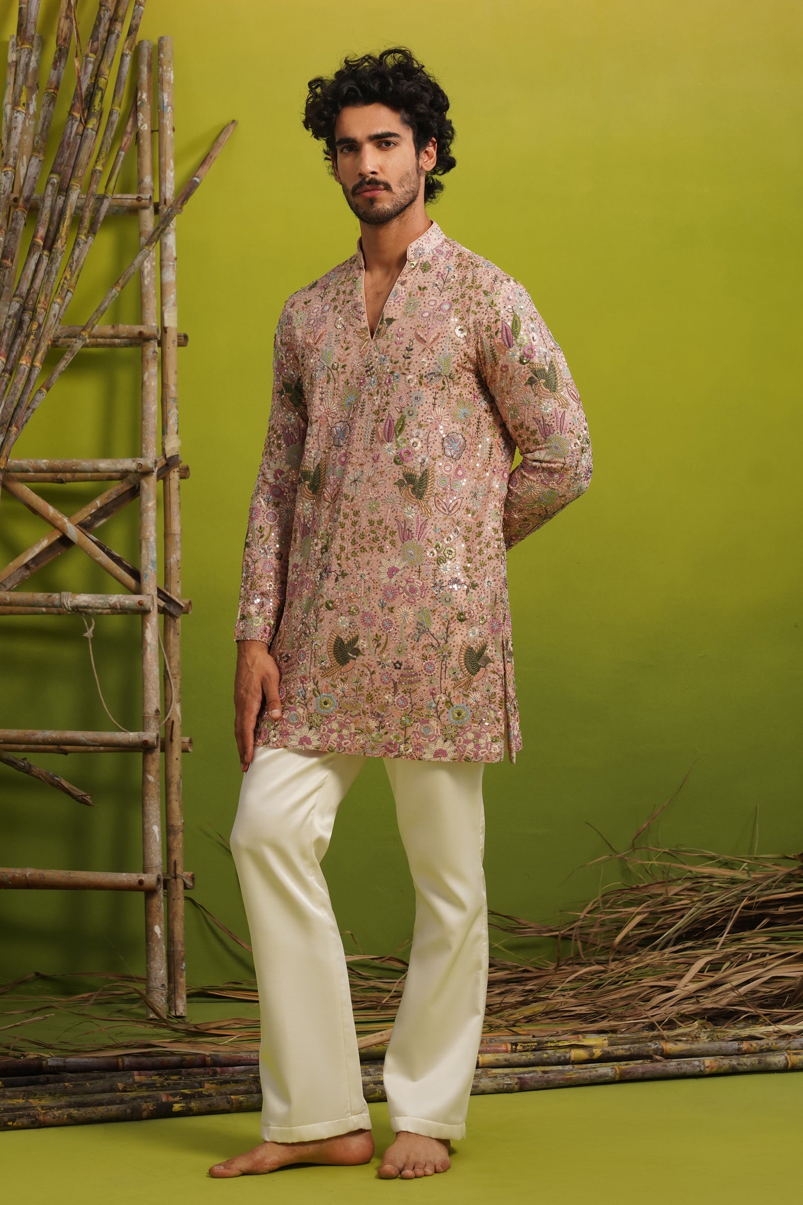 PHOOL PINK SHORT KURTA SET