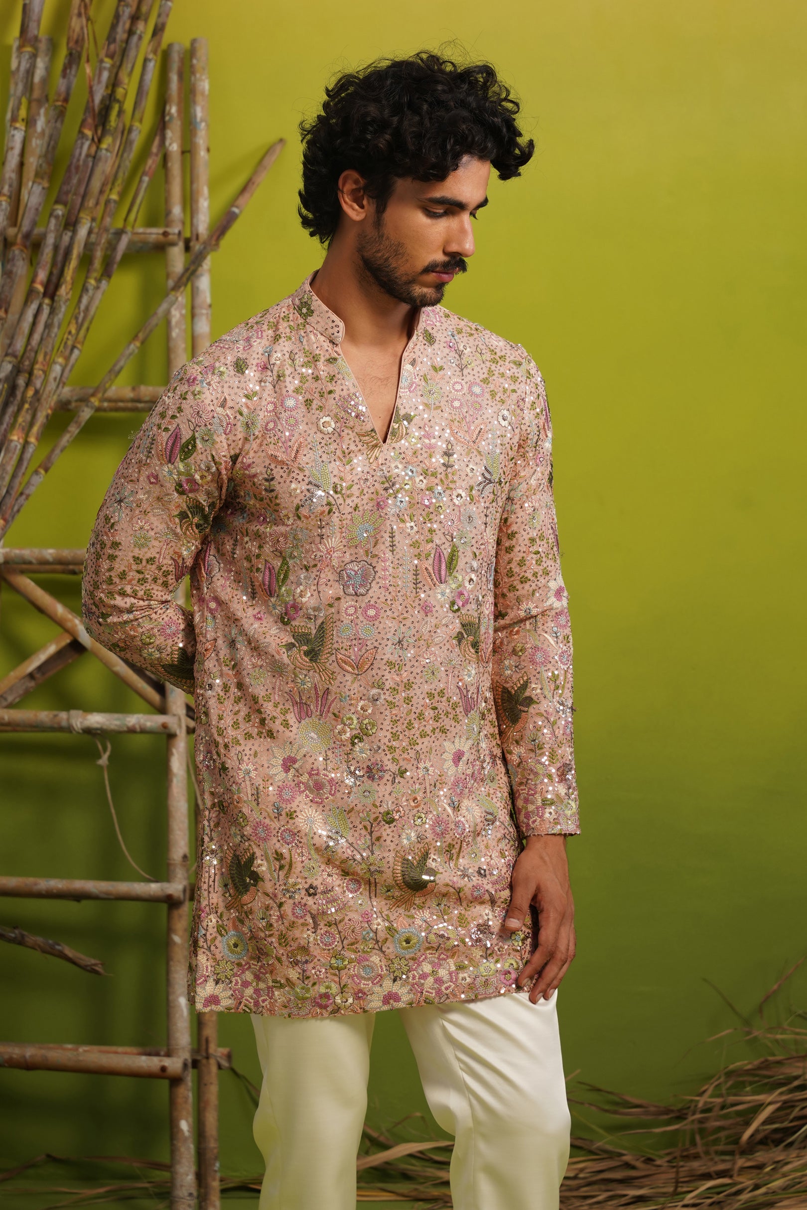PHOOL PINK SHORT KURTA SET