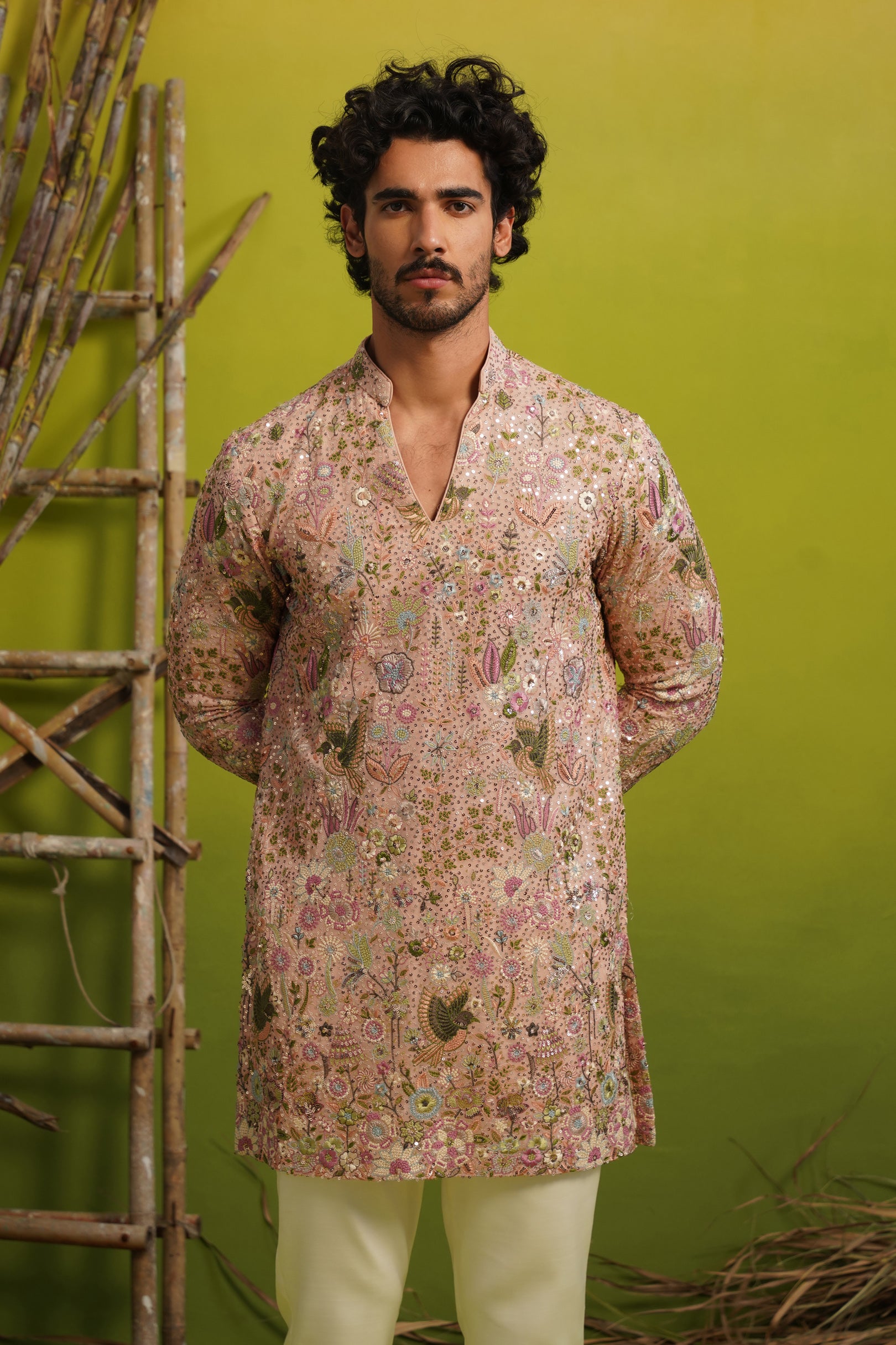 PHOOL PINK SHORT KURTA SET