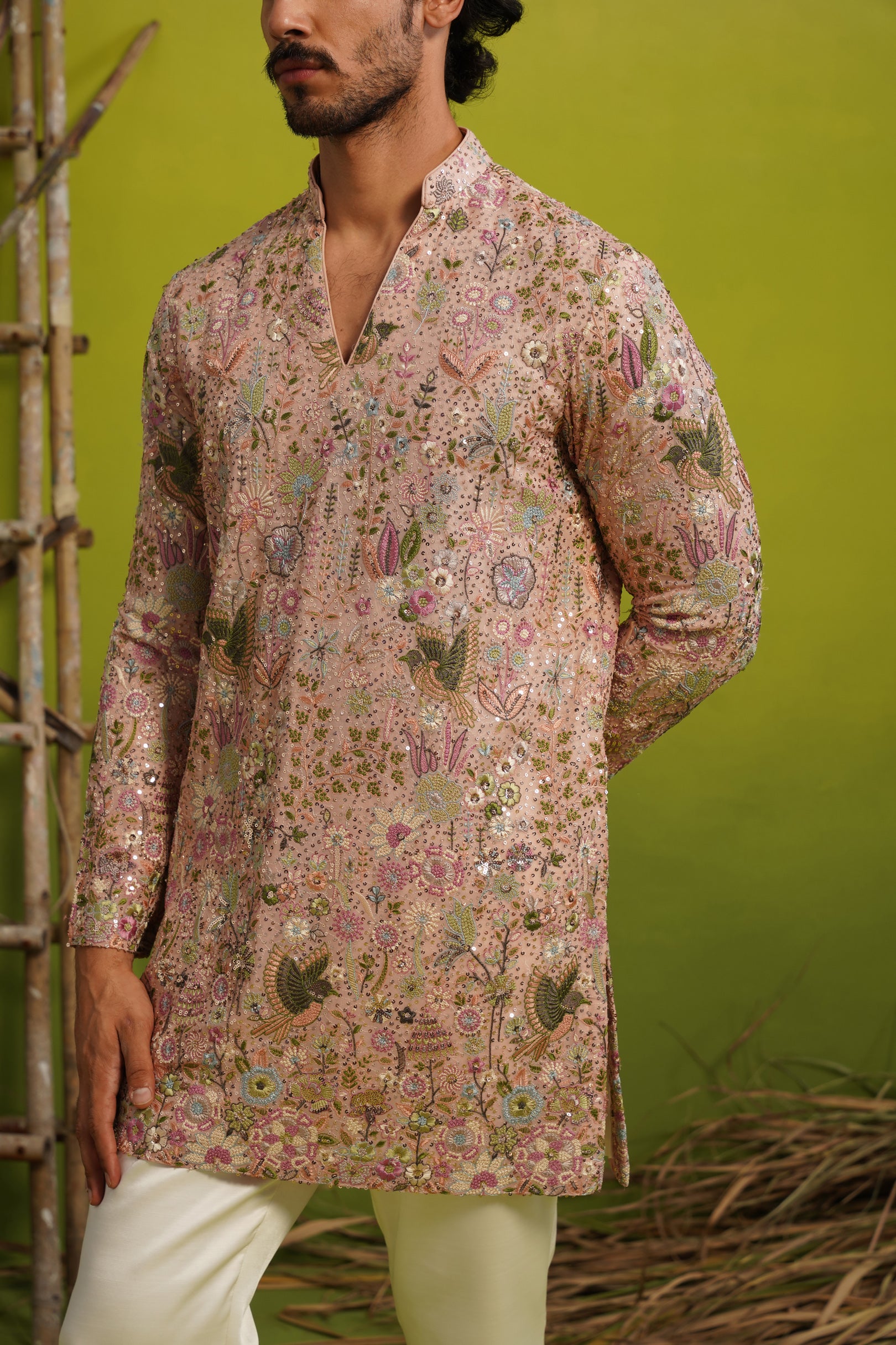 PHOOL PINK SHORT KURTA SET
