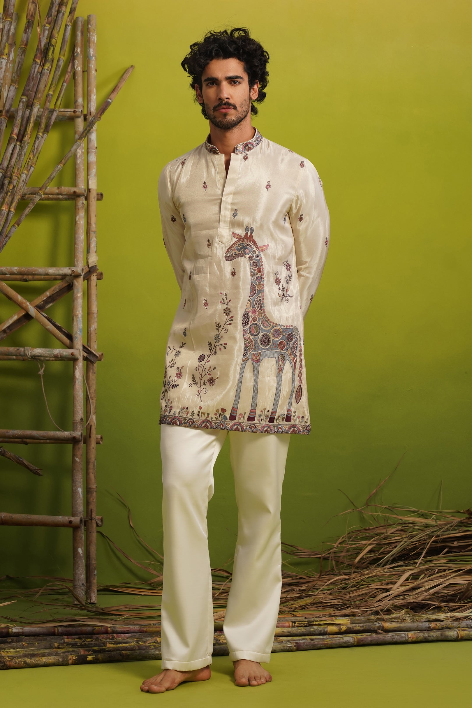 SAFARI IVORY SHORT KURTA SET