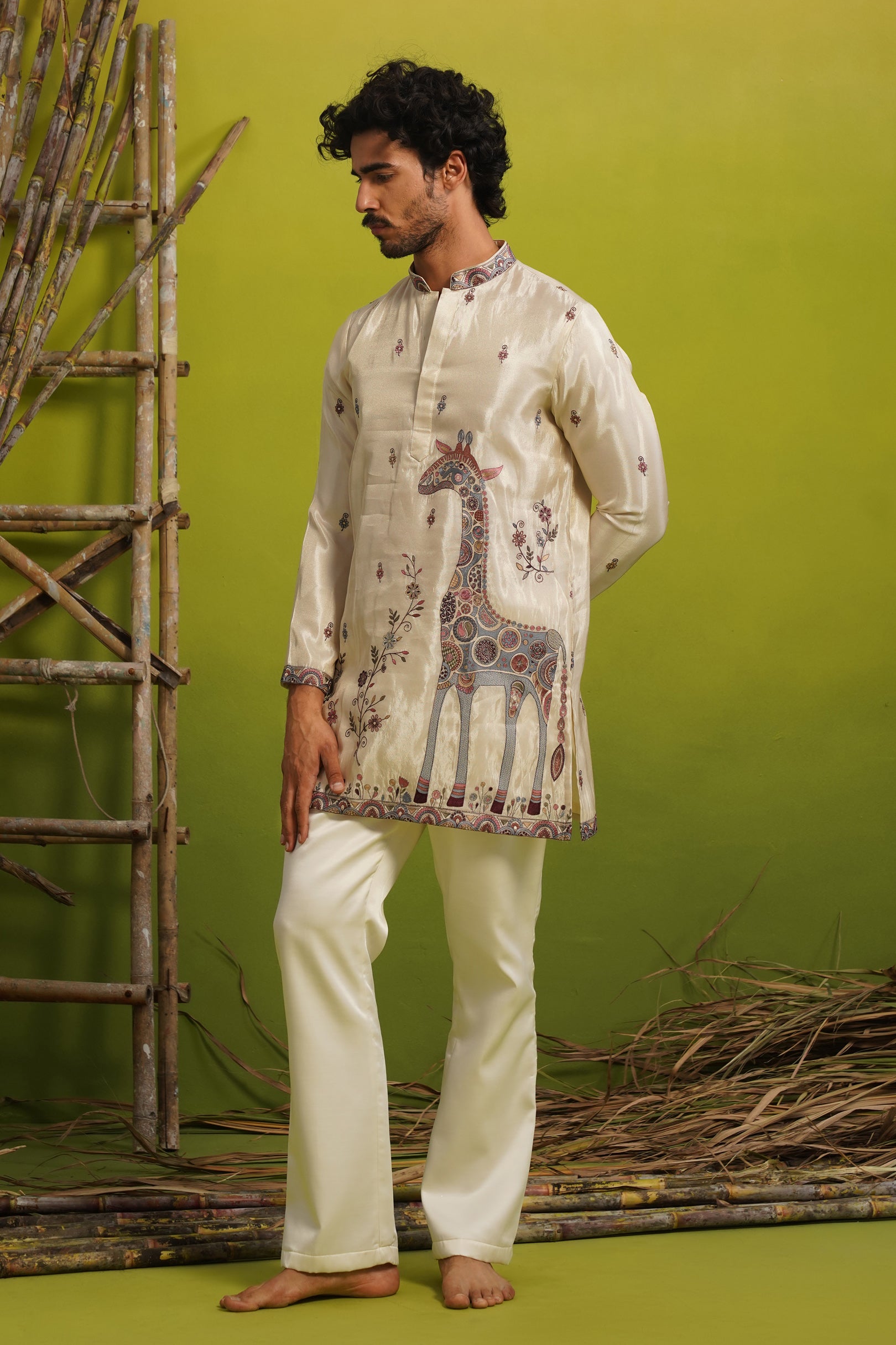SAFARI IVORY SHORT KURTA SET