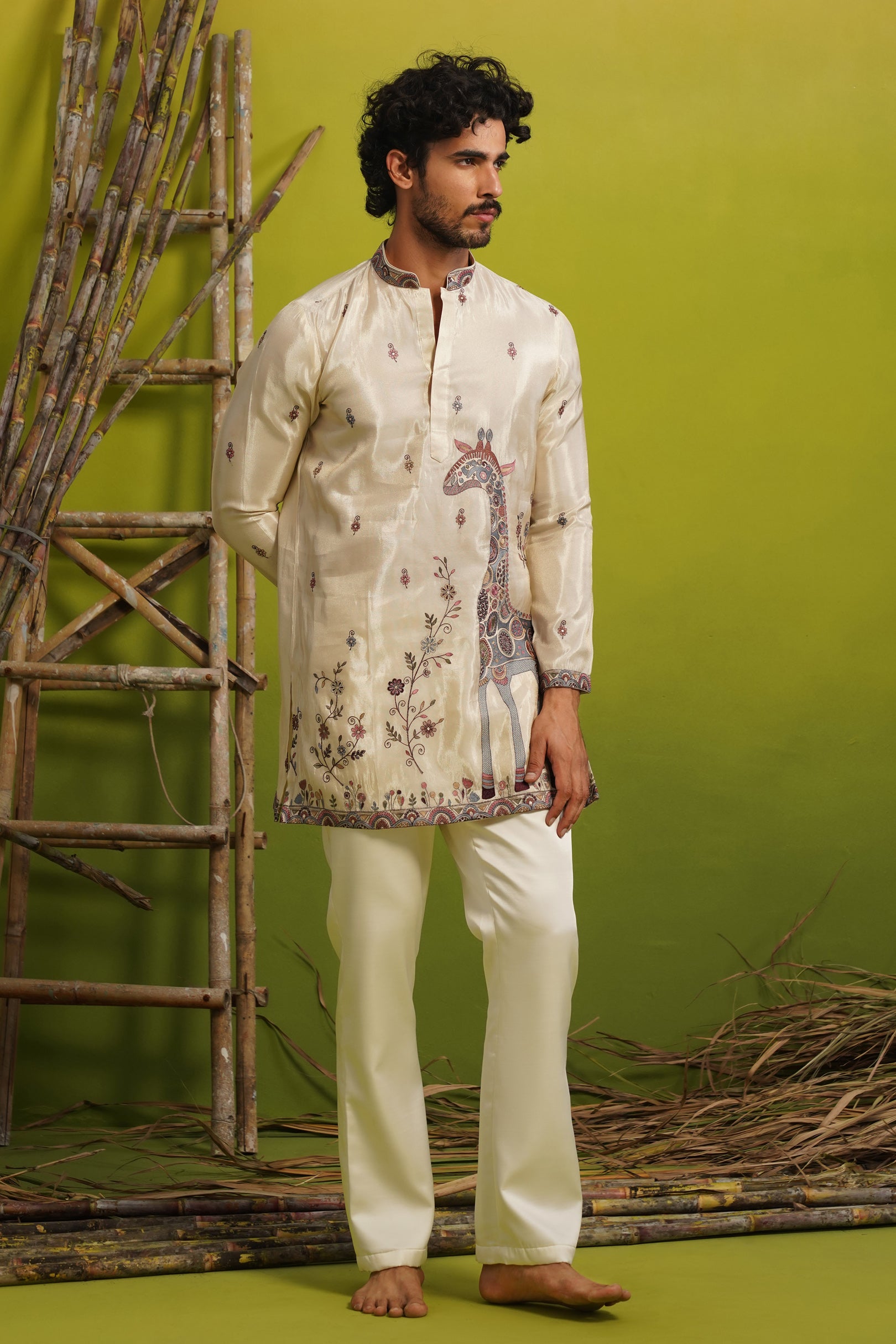 SAFARI IVORY SHORT KURTA SET