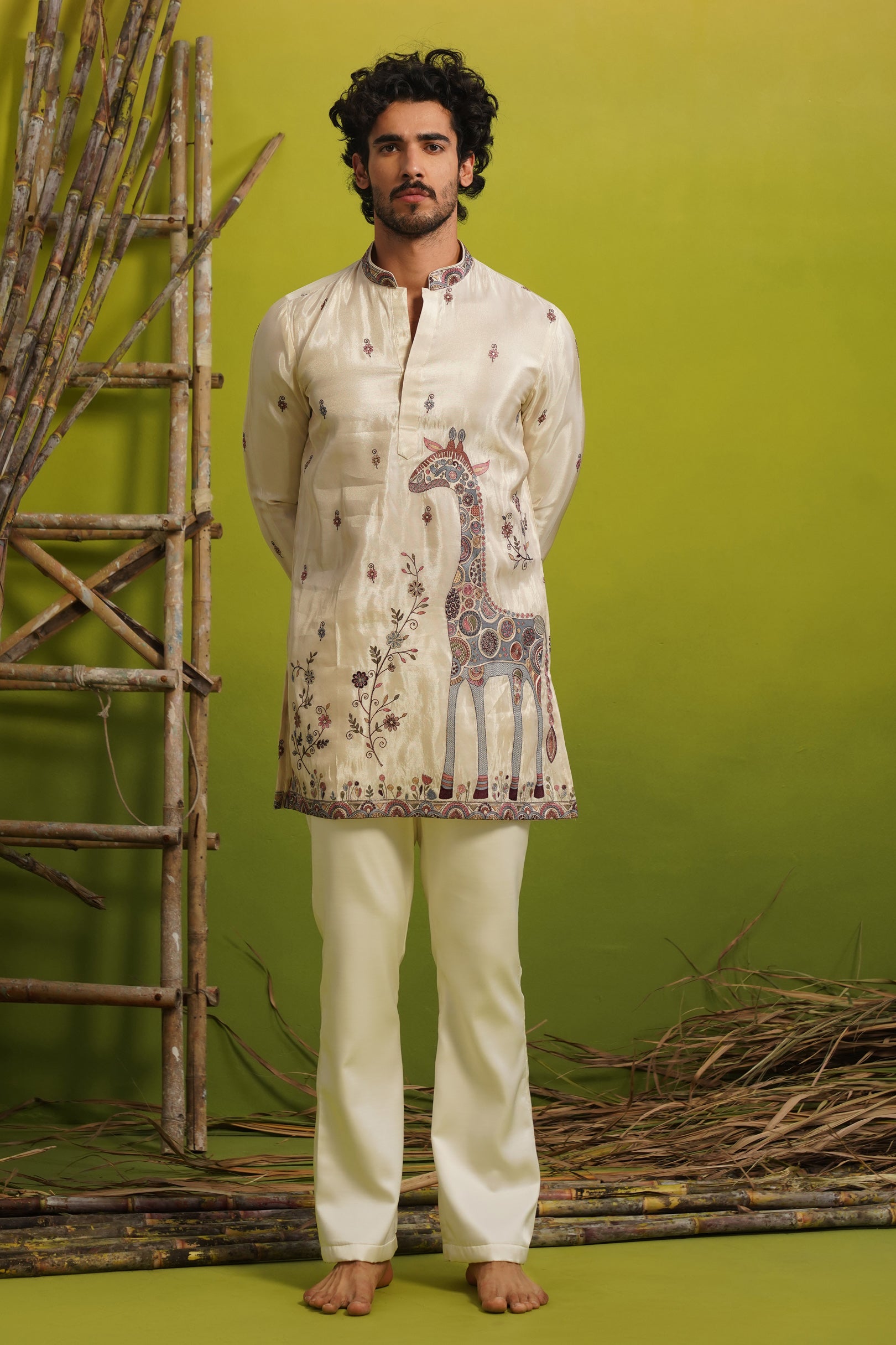 SAFARI IVORY SHORT KURTA SET