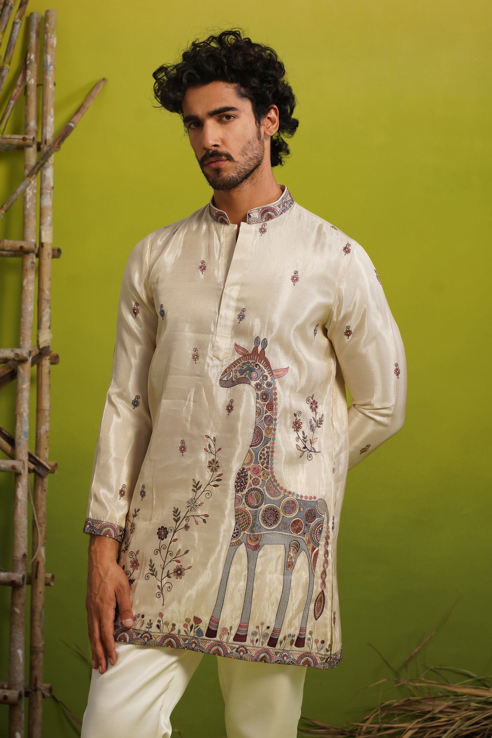 SAFARI IVORY SHORT KURTA SET
