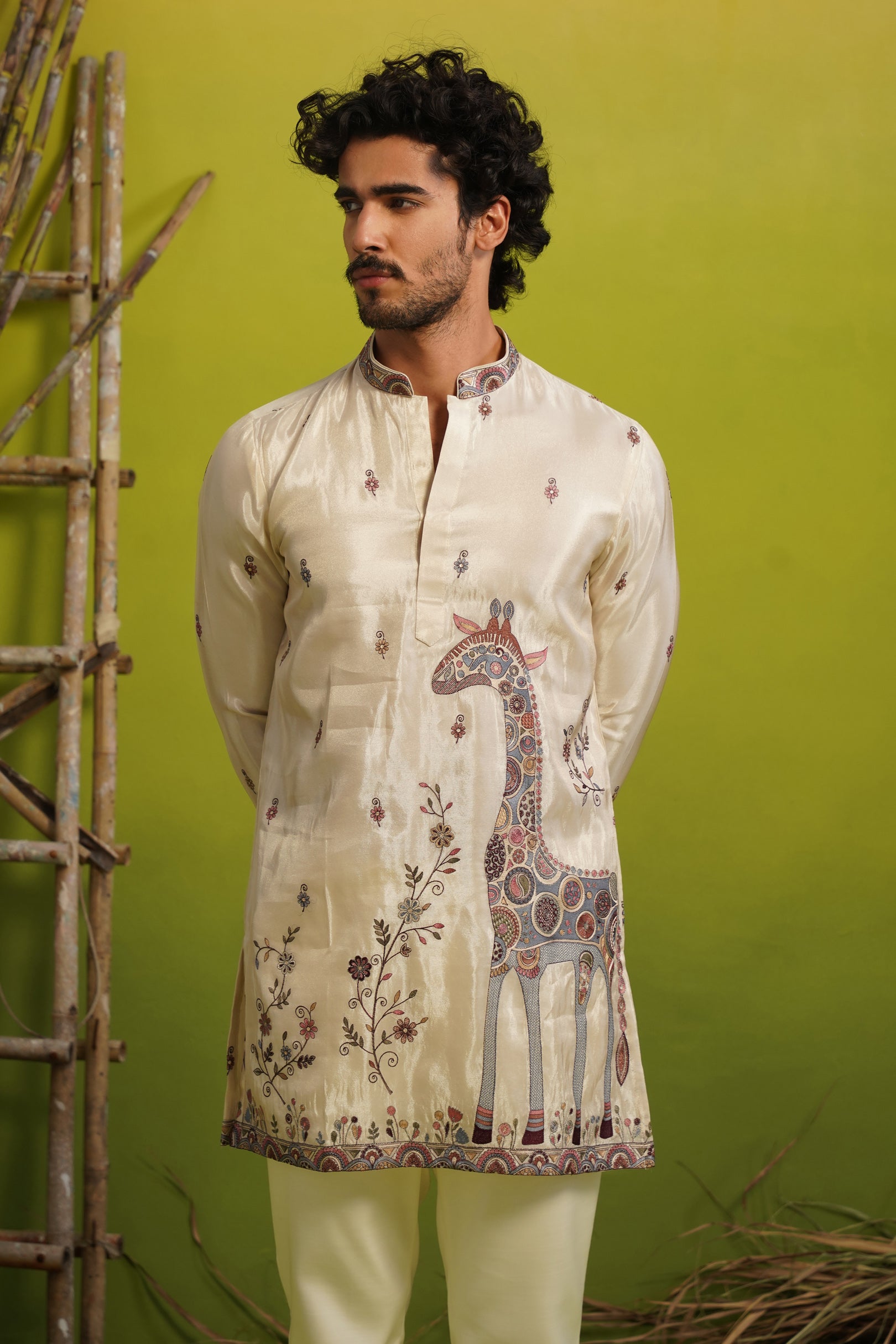 SAFARI IVORY SHORT KURTA SET