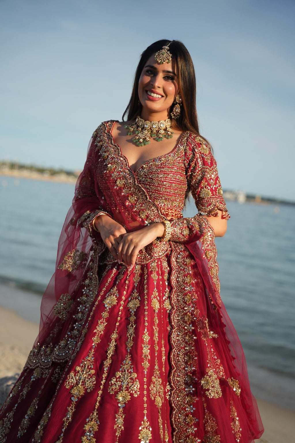 CRIMSON HERITAGE LEHENGA