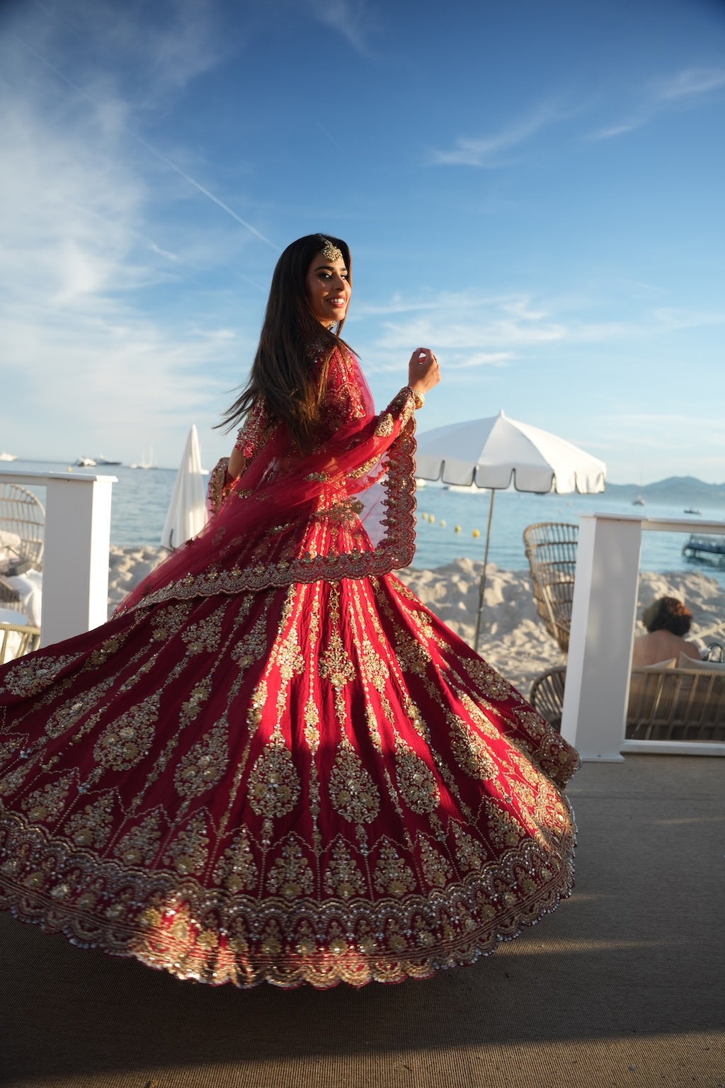 CRIMSON HERITAGE LEHENGA