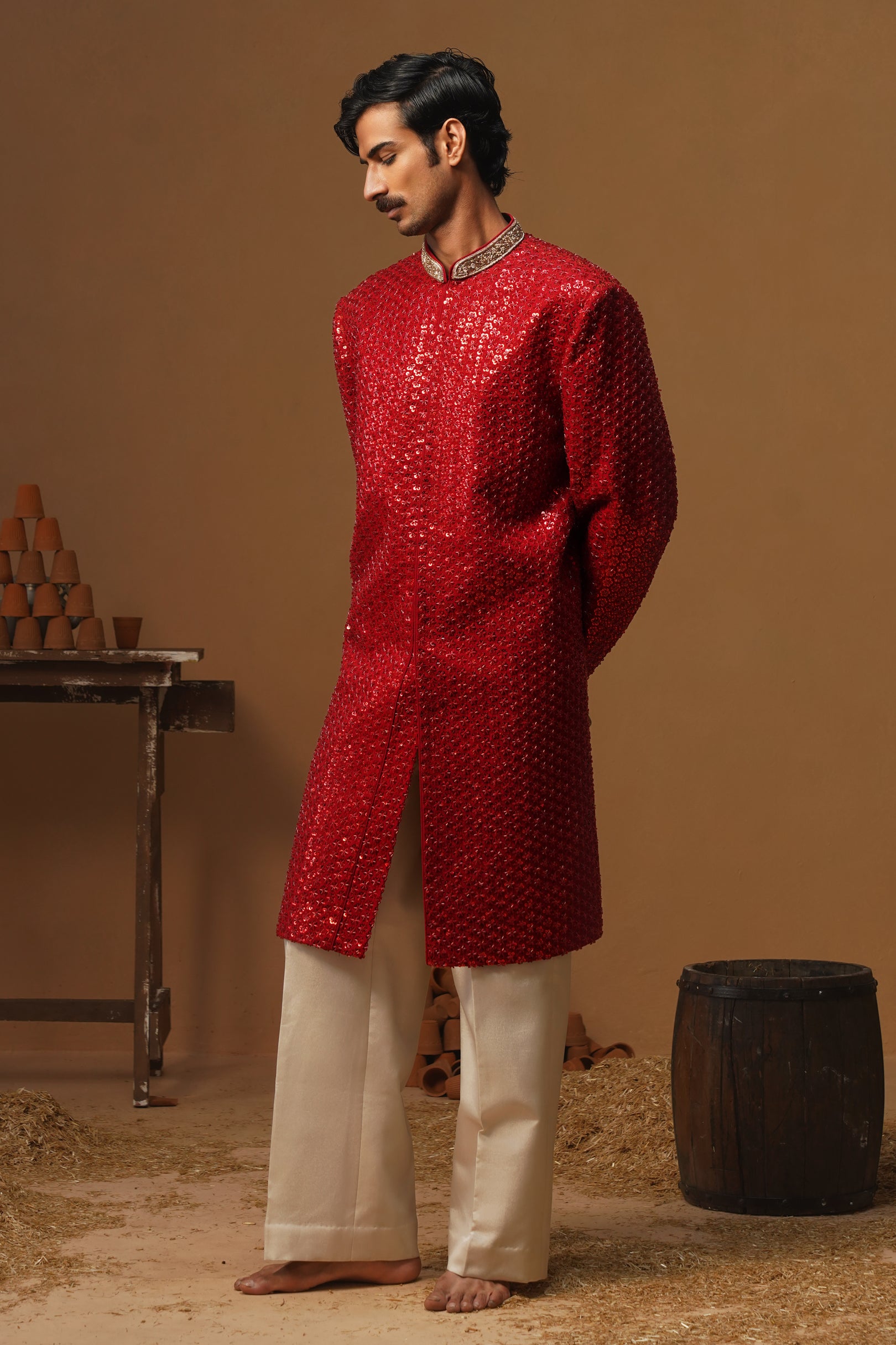 HUMSAFAR RED INDO - WESTERN  SET