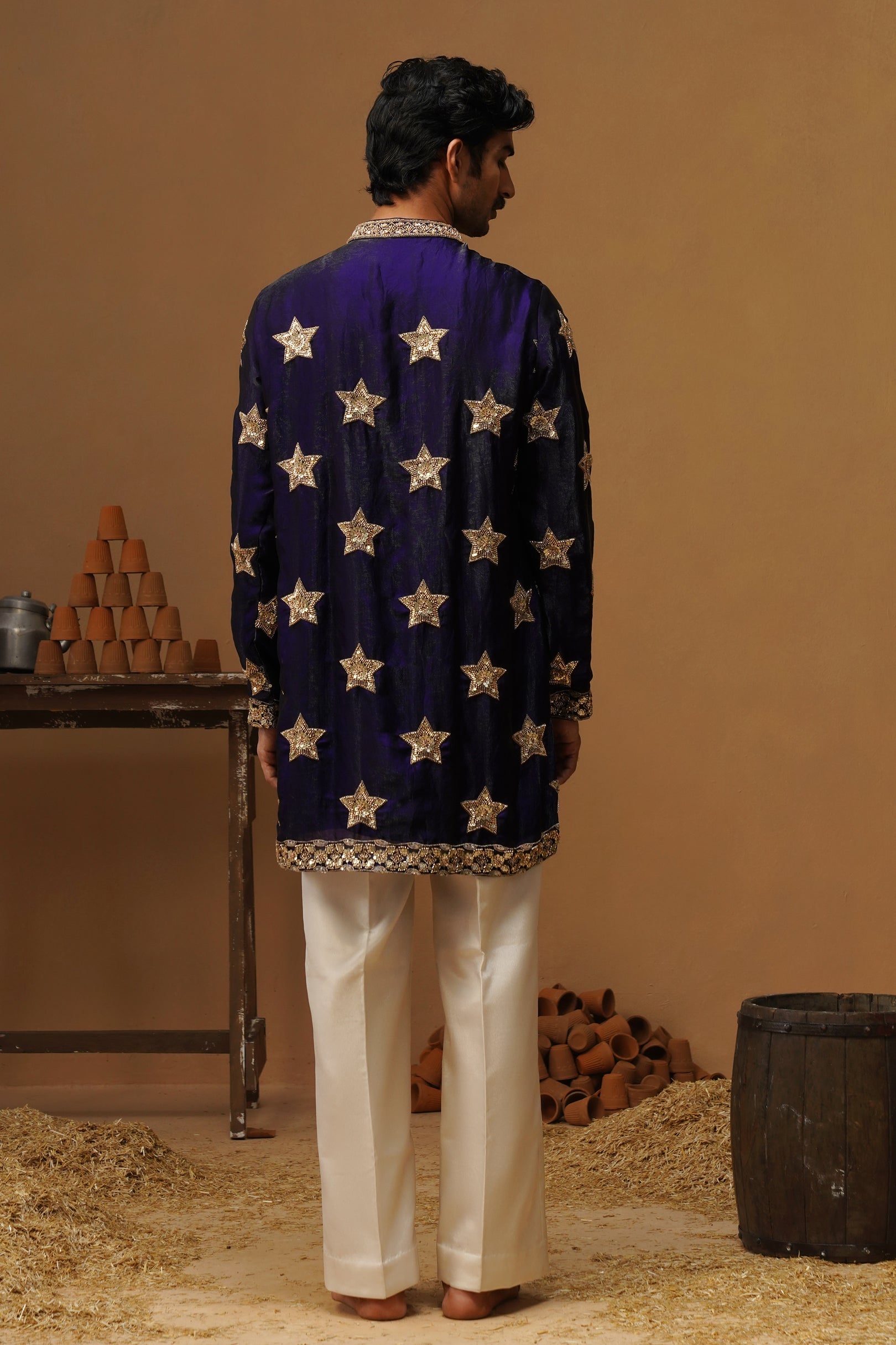STAR NAVY BLUE  SHORT KURTA  SET