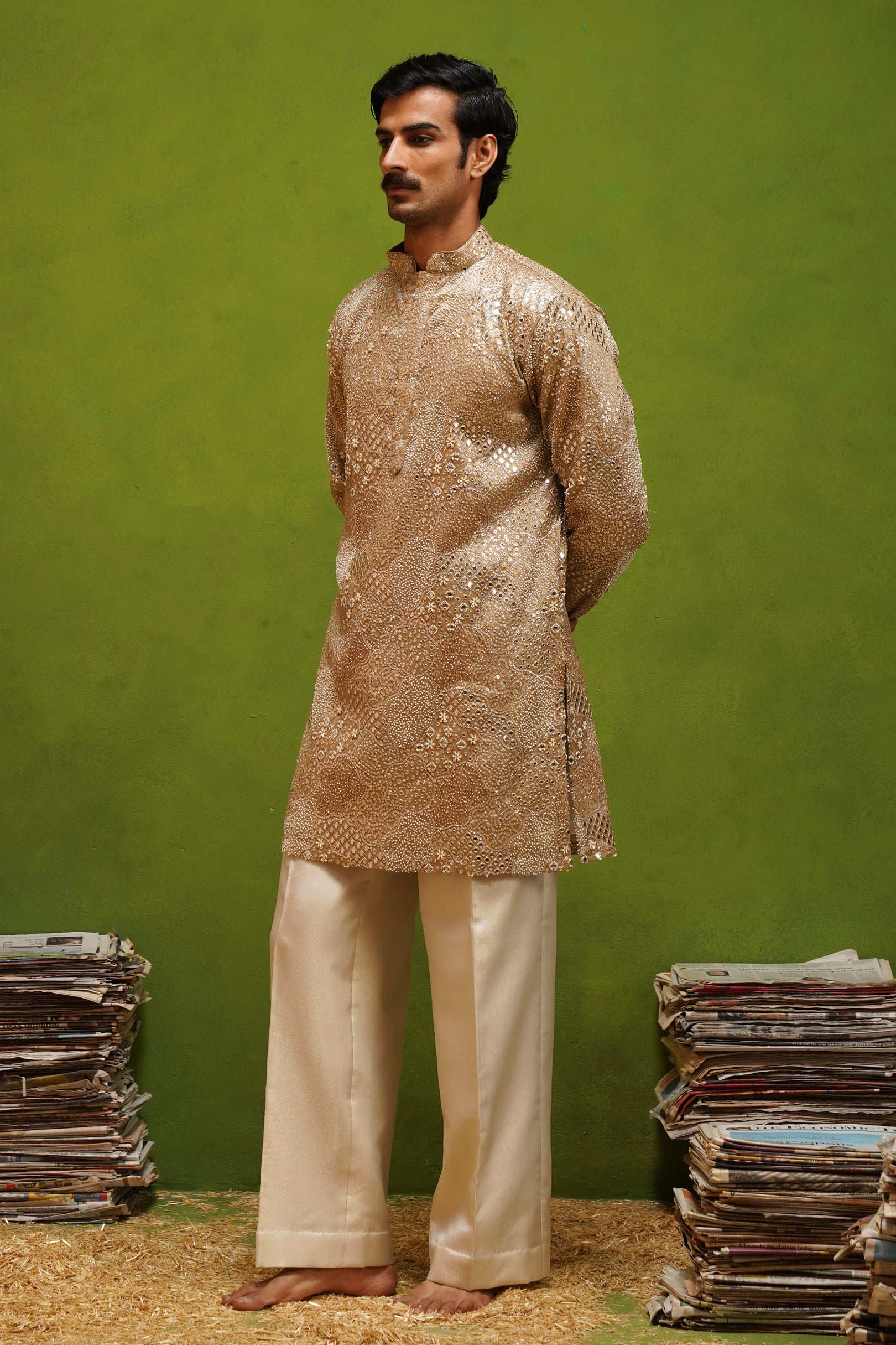 ARJUN BEIGE SHORT KURTA SET