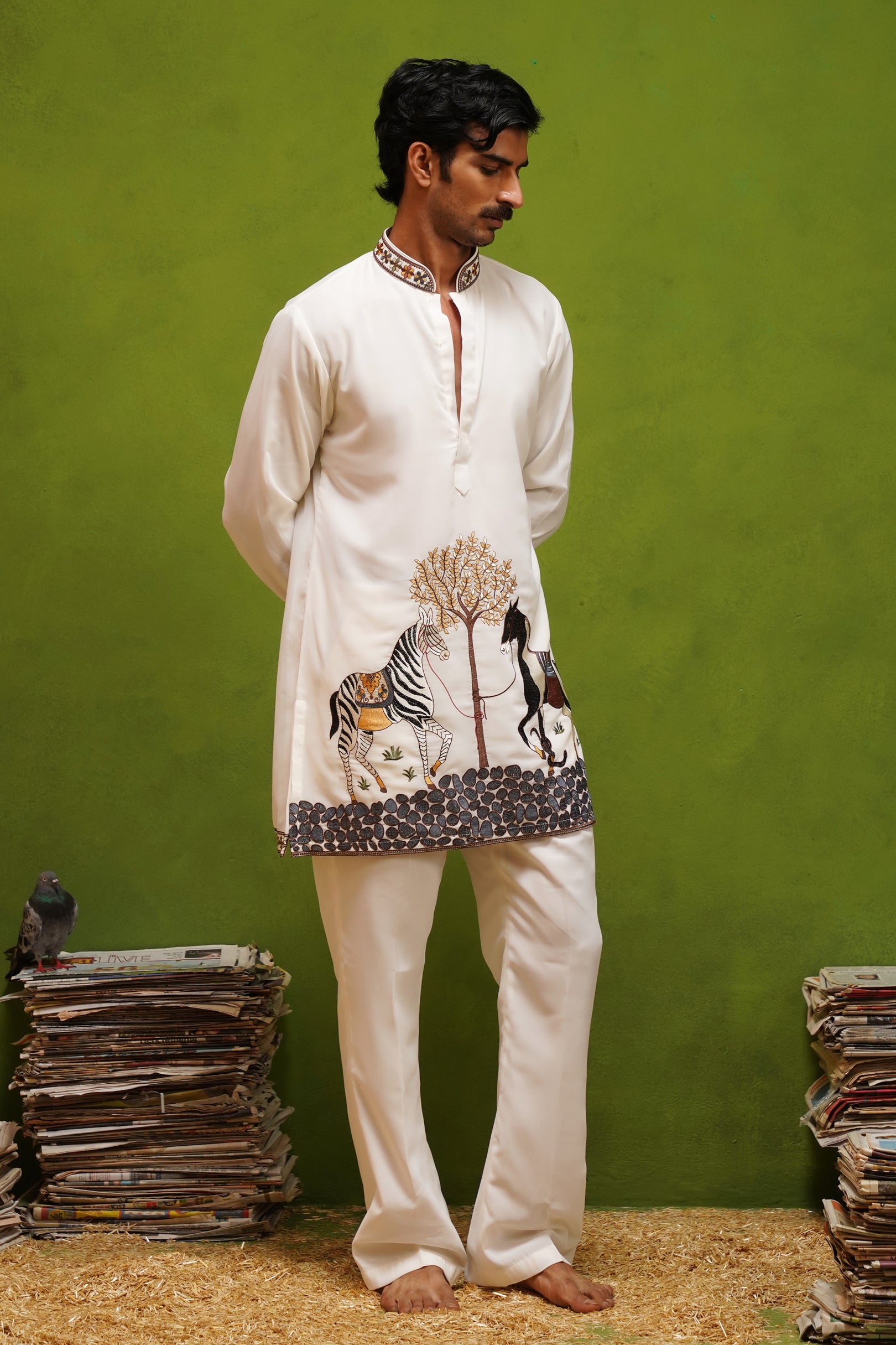 SAATHI IVORY  SHORT KURTA SET