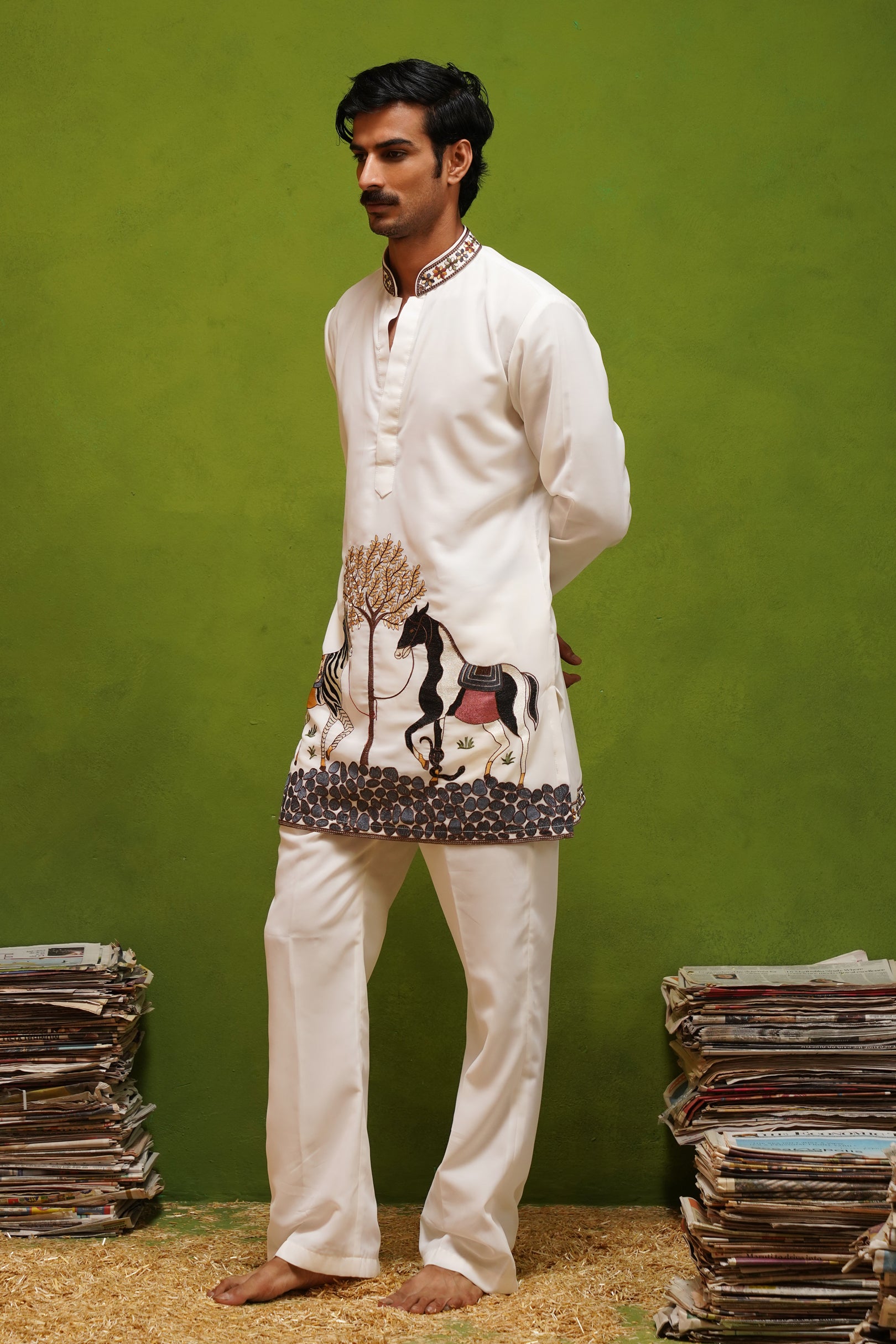 SAATHI IVORY  SHORT KURTA SET