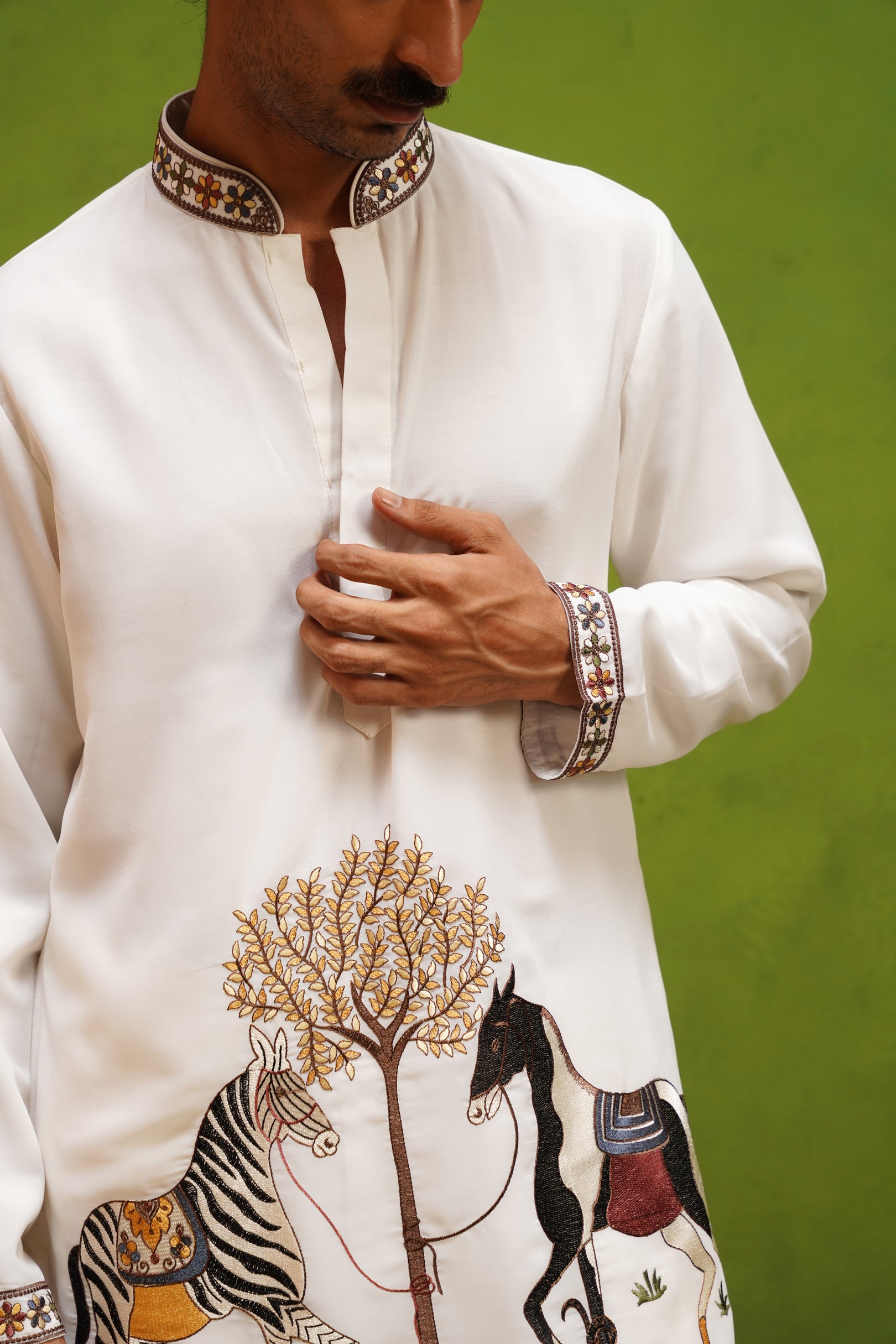 SAATHI IVORY  SHORT KURTA SET