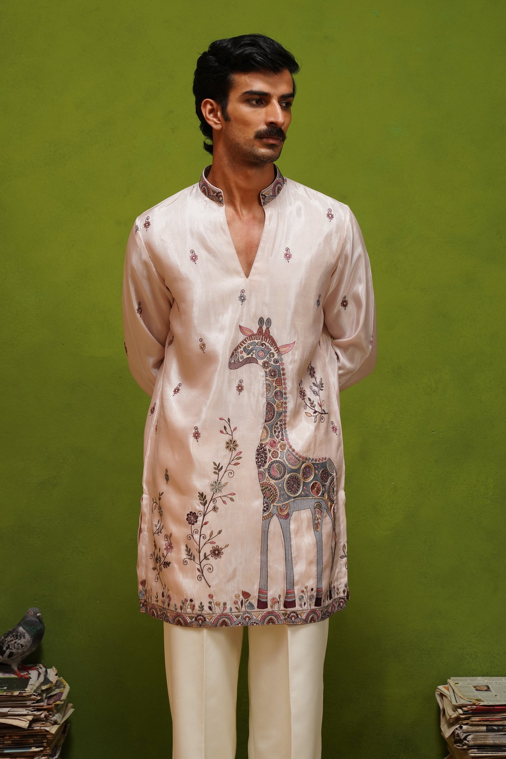 SAFARI PINK SHORT KURTA SET