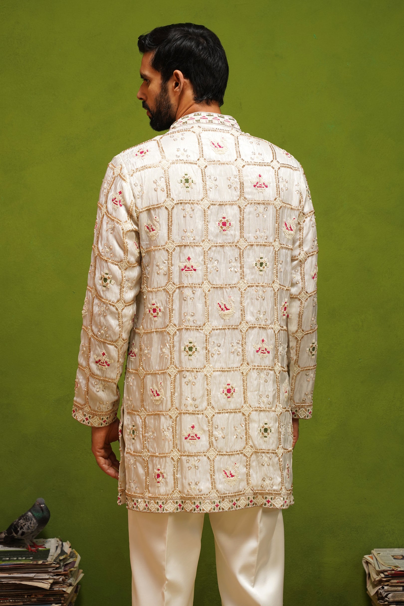 PATOLA IVORY  SHORT KURTA SET