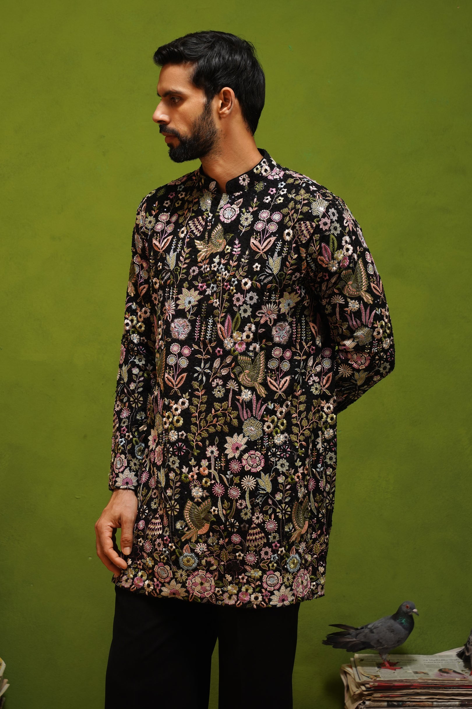 ROOH BLACK SHORT KURTA SET