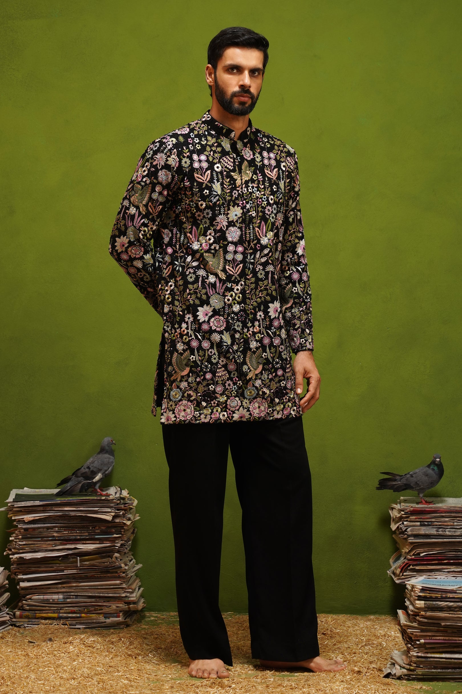 ROOH BLACK SHORT KURTA SET
