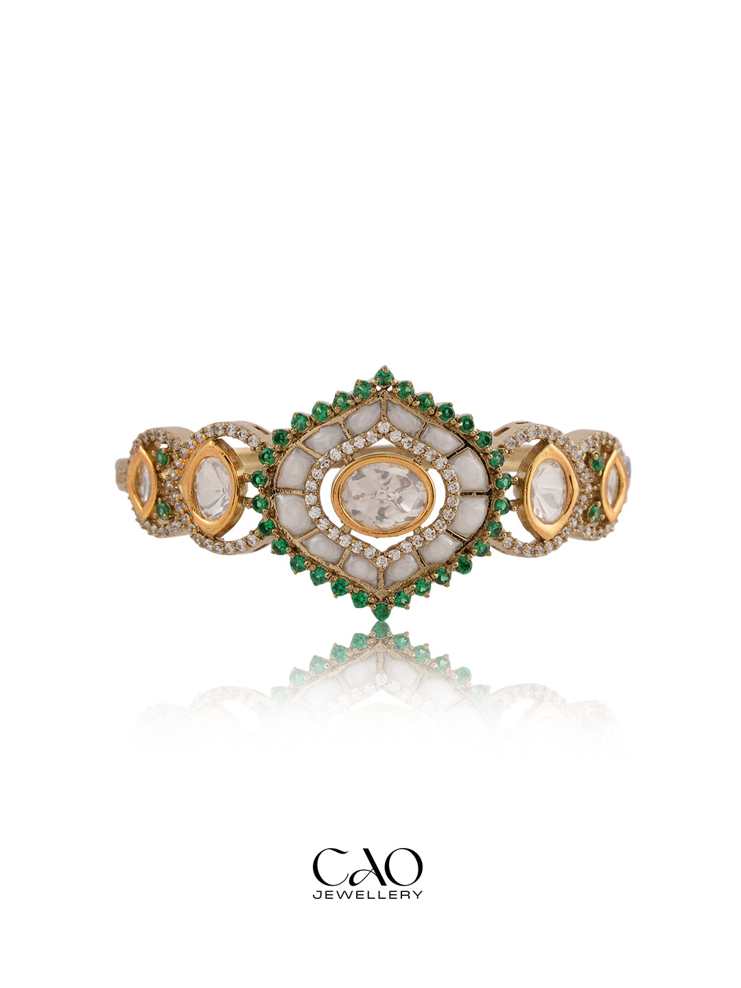 MOP Mehendi Polish Kundan Bracelet