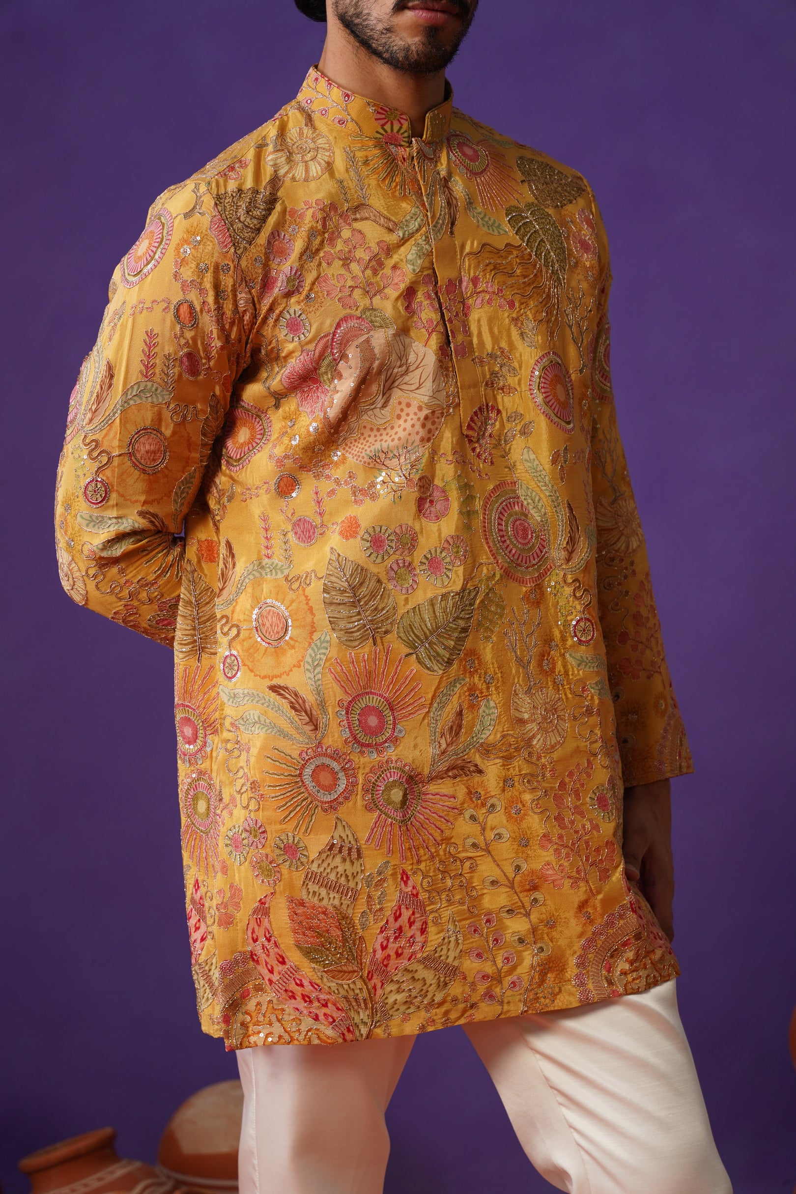 IVAAN HALDI SHORT KURTA SET