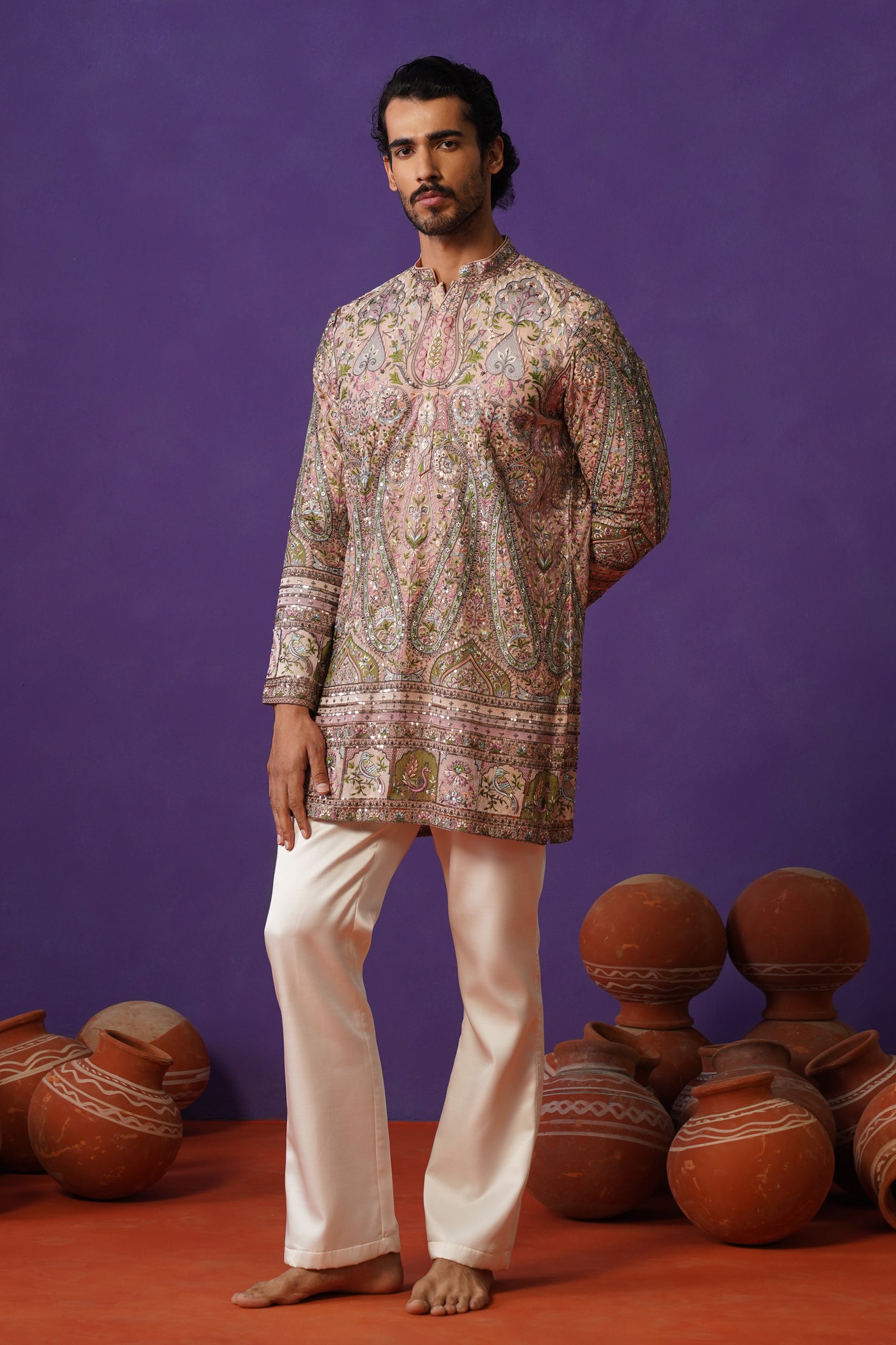GULMARG PINK SHORT KURTA SET