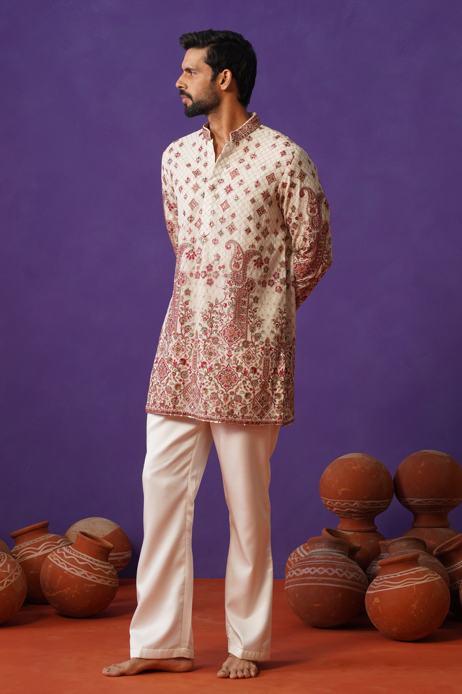 ISHQ IVORY SHORT KURTA SET