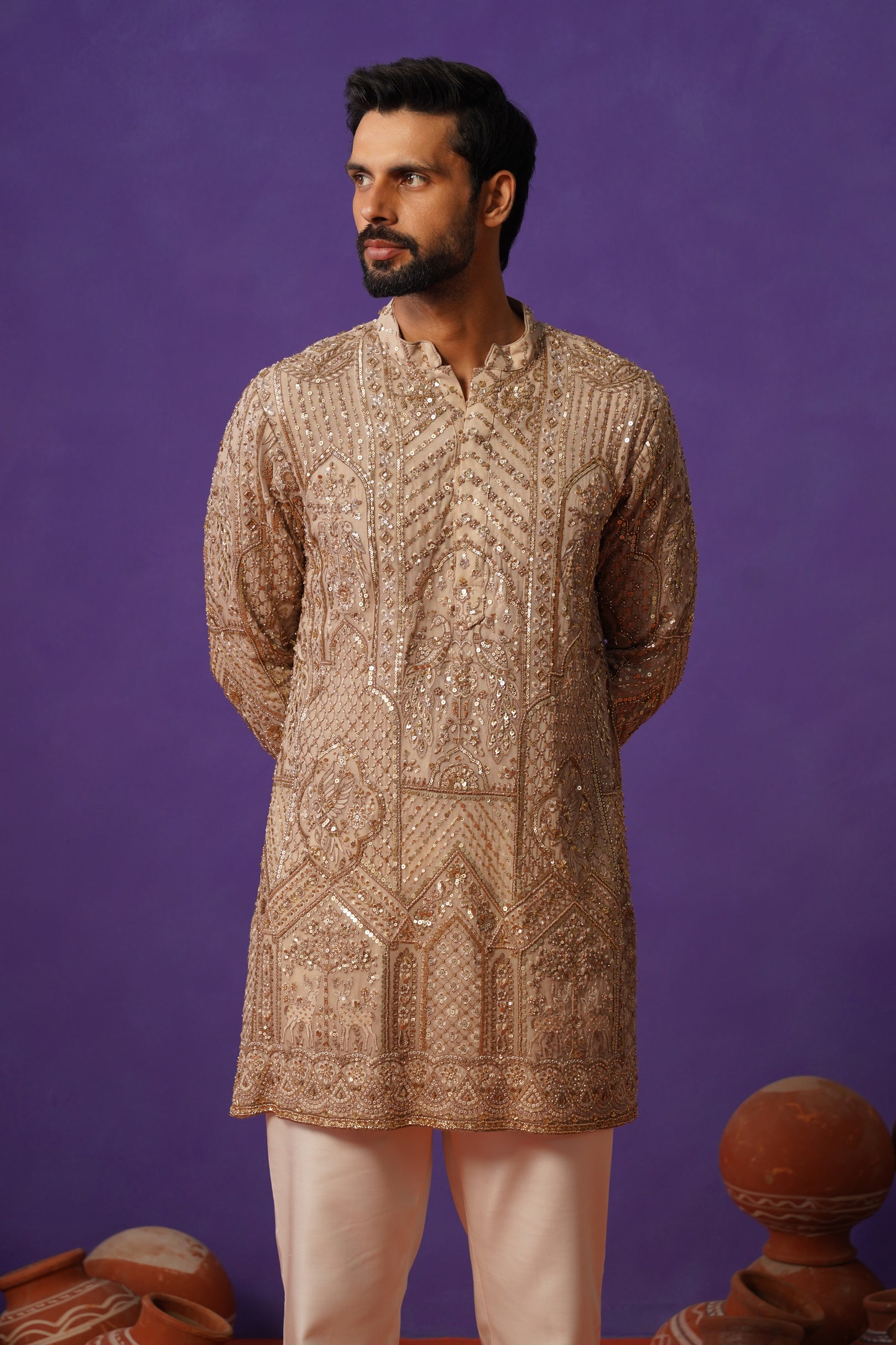 ZAFRAN CHIKU SHORT KURTA SET