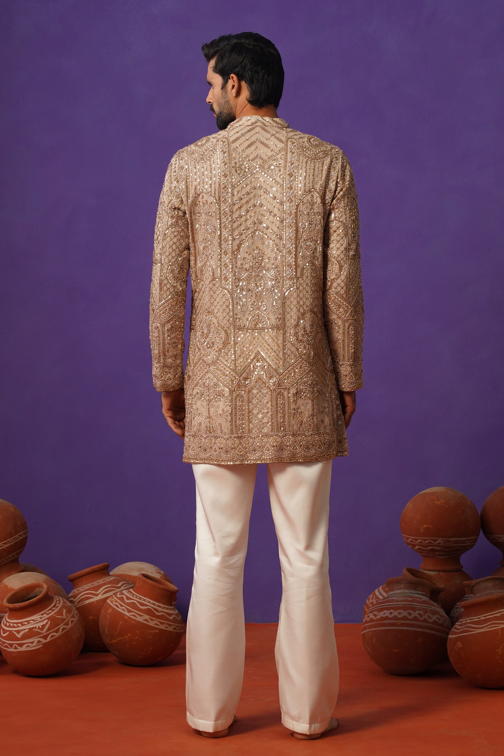 ZAFRAN CHIKU SHORT KURTA SET