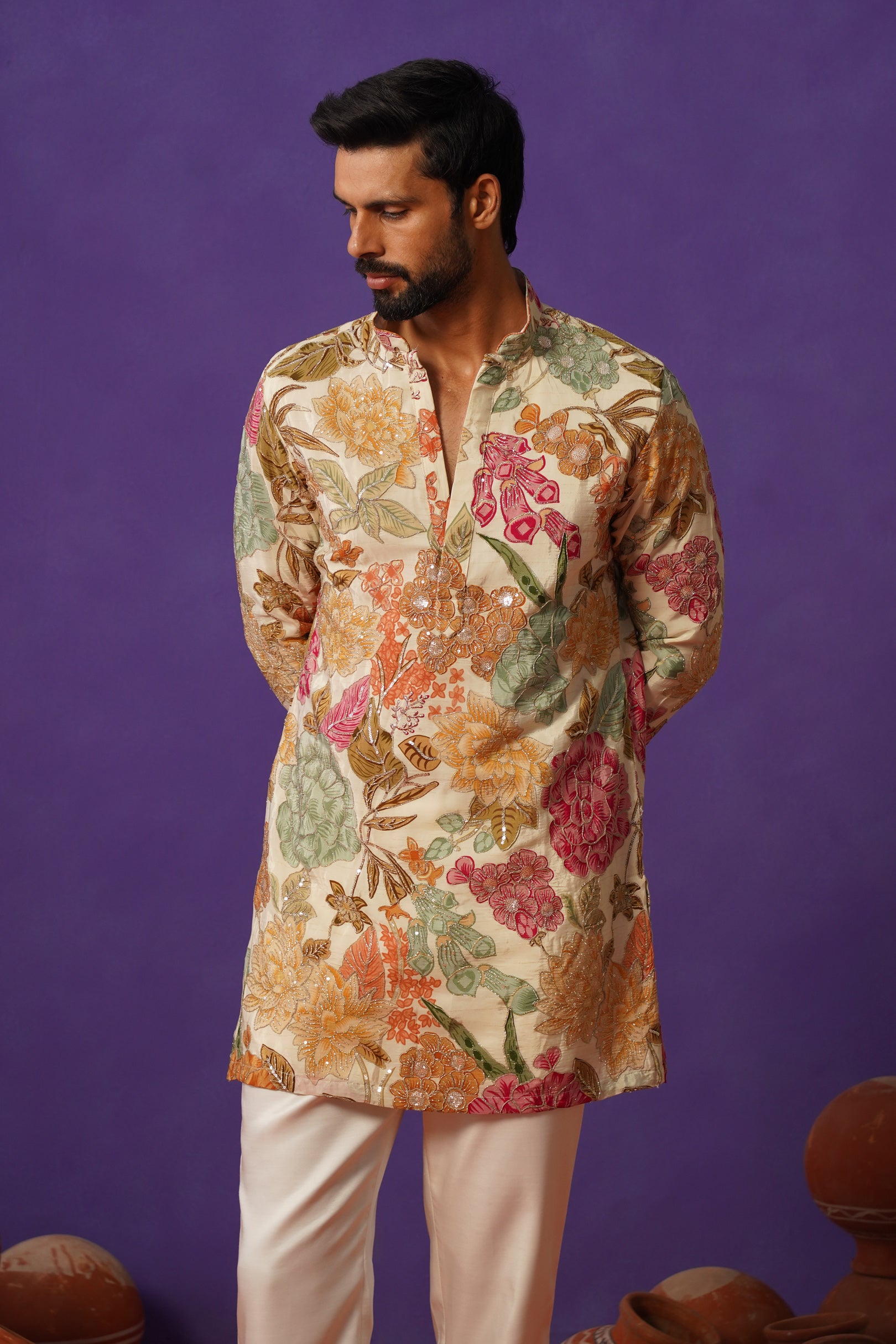 TATVA IVORY SHORT KURTA SET