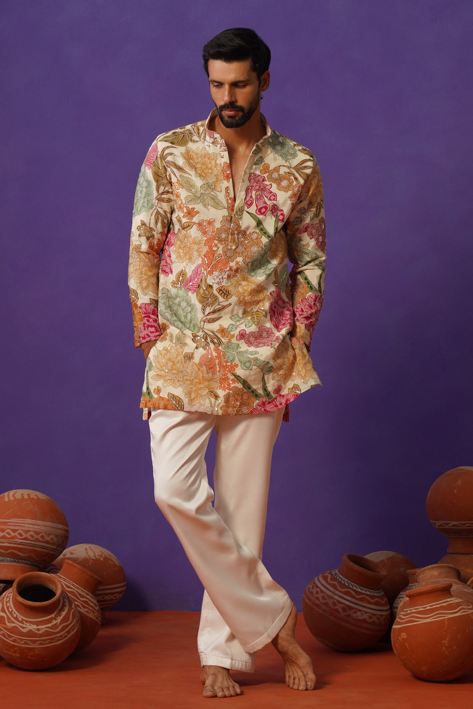 TATVA IVORY SHORT KURTA SET