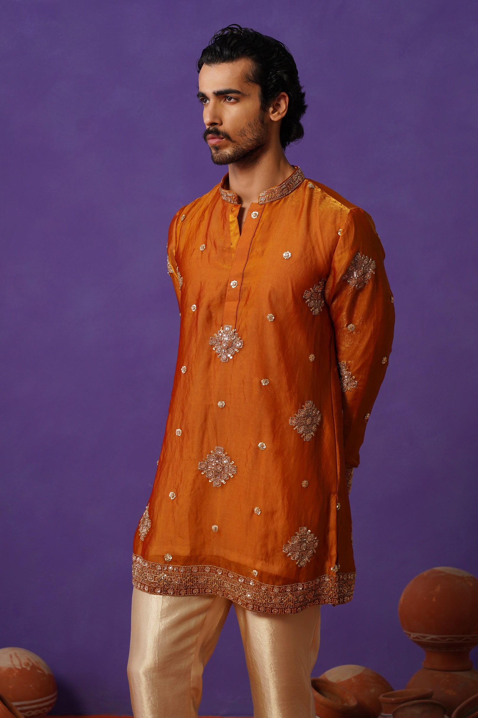 FIZA MUSTURD SHORT KURTA SET
